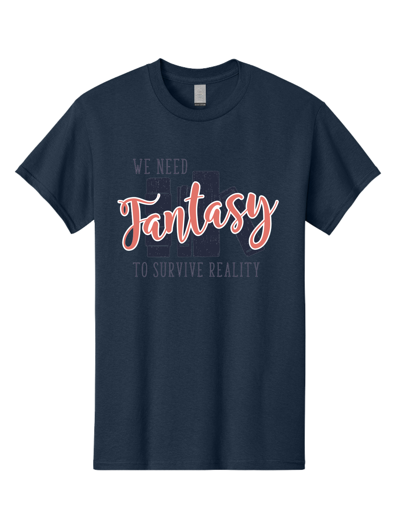 We-Need-Fantasy-To-Survive-Reality Men'S Graphic Tee, 100% Cotton, Comfortable Casual Summer Wear, Machine Washable, Fantasy Books, Book Lovers, Escapism, Fiction Novels, Imaginative Worlds, Inspirational Quotes, Literary Art Aab925 13