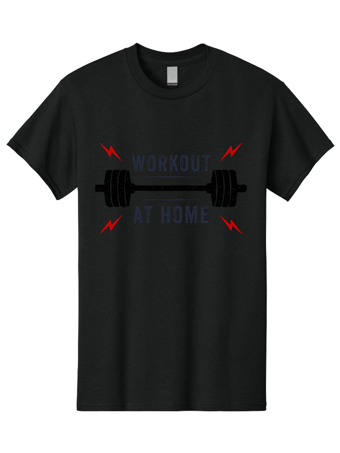 Workout-At-Home Men'S Graphic Tee, 100% Cotton, Comfortable Casual Summer Wear, Machine Washable, Home Workout, Fitness Motivation, Gym At Home, Exercise Routine, Weightlifting, Dumbbell Workout, Fitness Inspiration, Workout At Home Aab926 5
