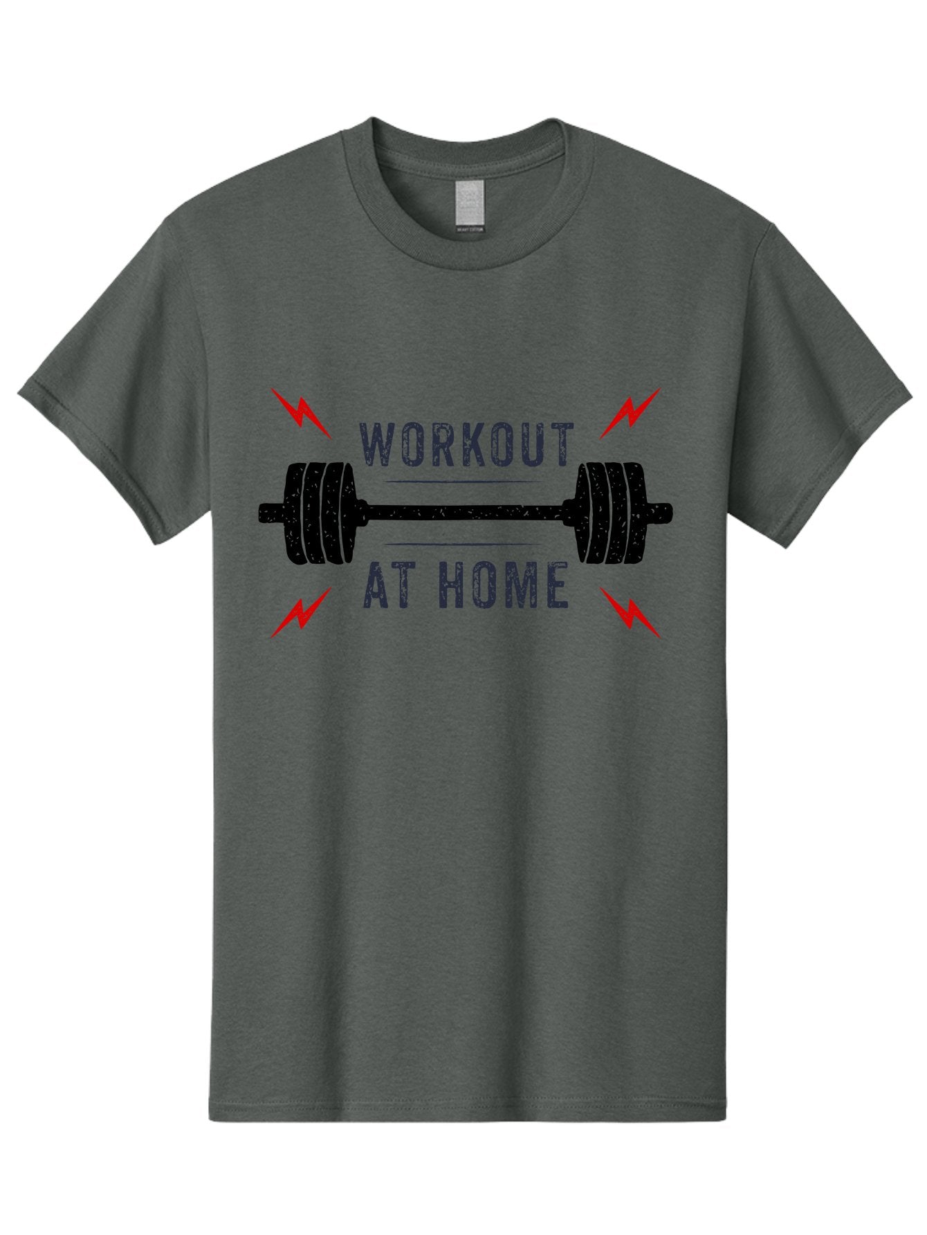 Workout-At-Home Men'S Graphic Tee, 100% Cotton, Comfortable Casual Summer Wear, Machine Washable, Home Workout, Fitness Motivation, Gym At Home, Exercise Routine, Weightlifting, Dumbbell Workout, Fitness Inspiration, Workout At Home Aab926 12