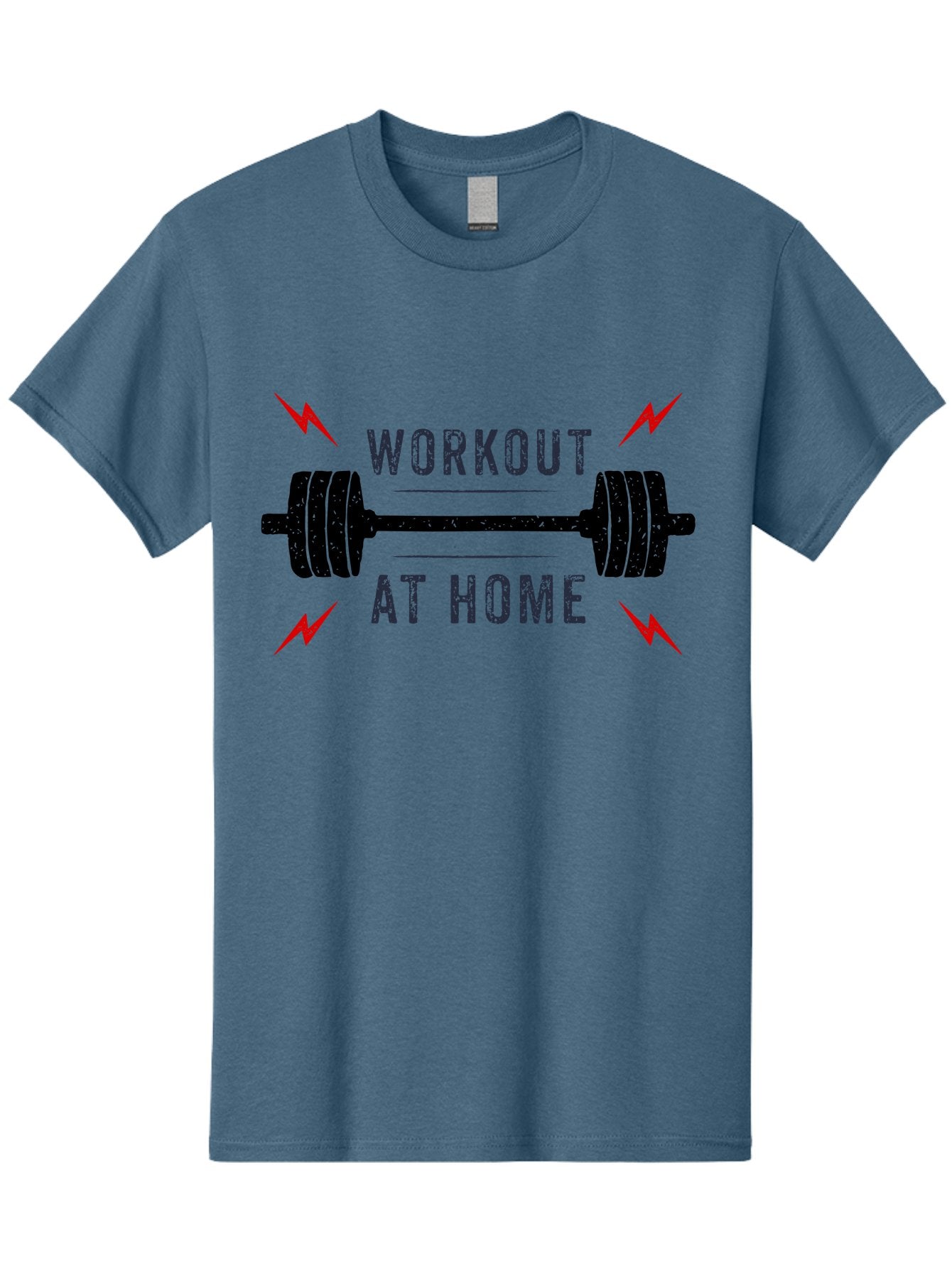 Workout-At-Home Men'S Graphic Tee, 100% Cotton, Comfortable Casual Summer Wear, Machine Washable, Home Workout, Fitness Motivation, Gym At Home, Exercise Routine, Weightlifting, Dumbbell Workout, Fitness Inspiration, Workout At Home Aab926 15