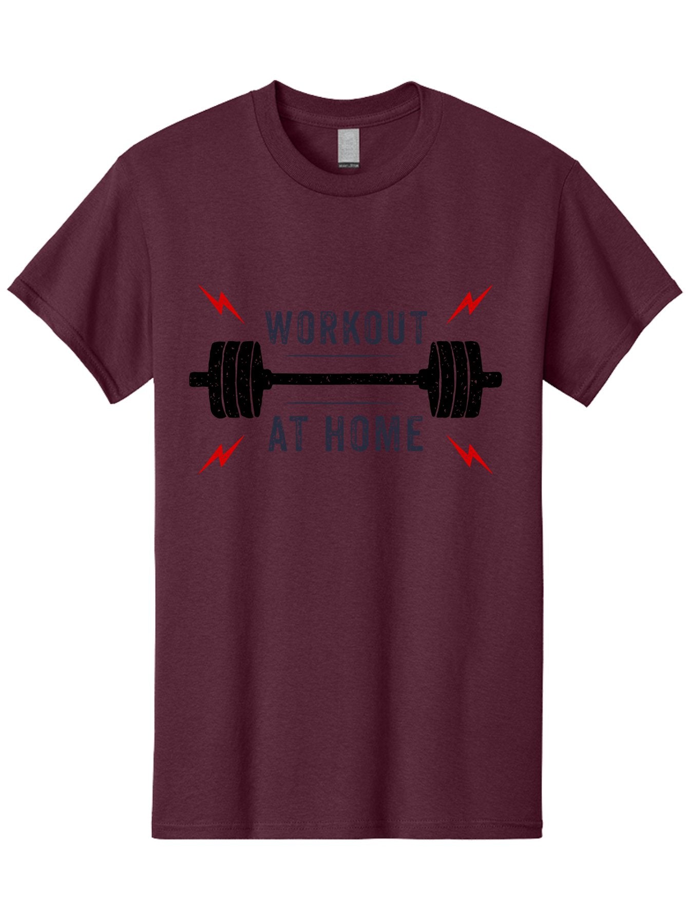 Workout-At-Home Men'S Graphic Tee, 100% Cotton, Comfortable Casual Summer Wear, Machine Washable, Home Workout, Fitness Motivation, Gym At Home, Exercise Routine, Weightlifting, Dumbbell Workout, Fitness Inspiration, Workout At Home Aab926 11