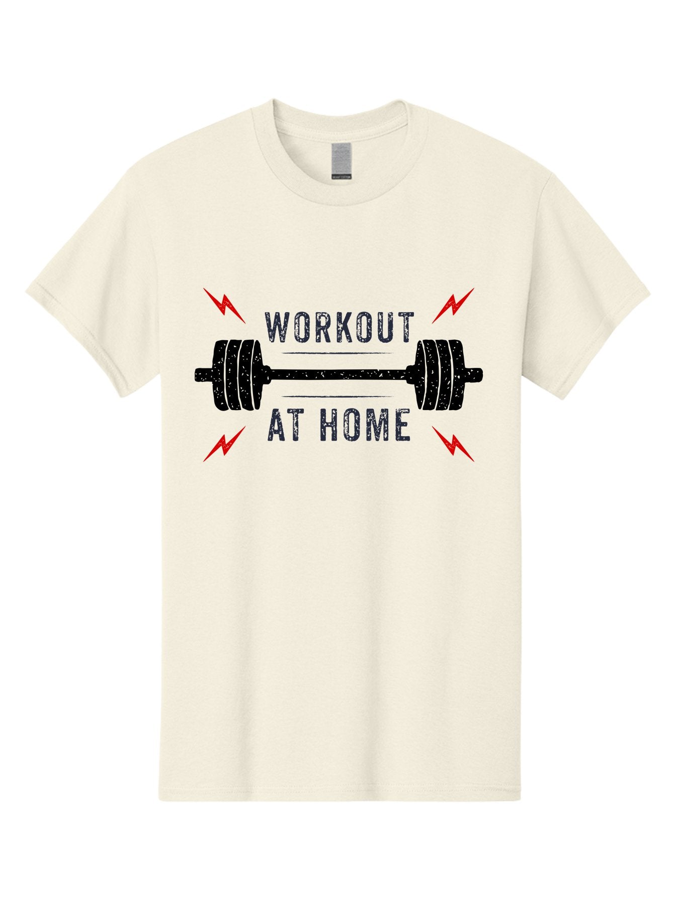Workout-At-Home Men'S Graphic Tee, 100% Cotton, Comfortable Casual Summer Wear, Machine Washable, Home Workout, Fitness Motivation, Gym At Home, Exercise Routine, Weightlifting, Dumbbell Workout, Fitness Inspiration, Workout At Home Aab926 4