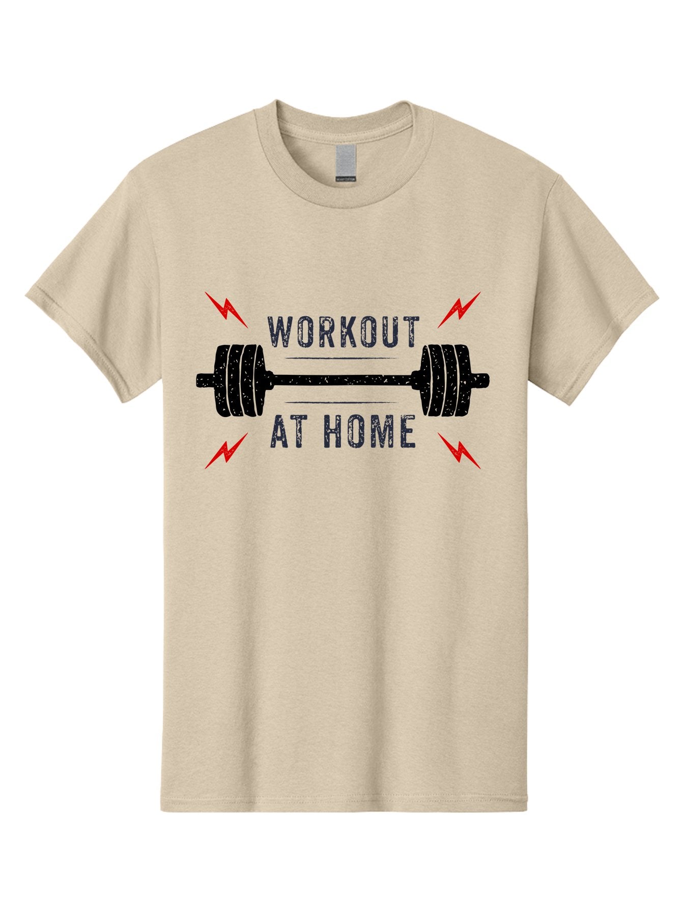 Workout-At-Home Men'S Graphic Tee, 100% Cotton, Comfortable Casual Summer Wear, Machine Washable, Home Workout, Fitness Motivation, Gym At Home, Exercise Routine, Weightlifting, Dumbbell Workout, Fitness Inspiration, Workout At Home Aab926 9
