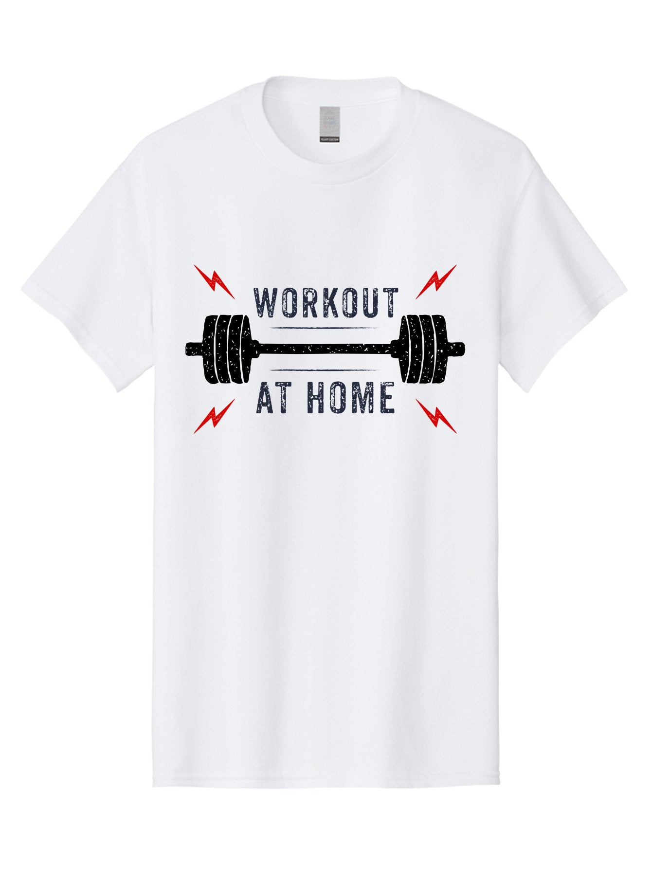 Workout-At-Home Men'S Graphic Tee, 100% Cotton, Comfortable Casual Summer Wear, Machine Washable, Home Workout, Fitness Motivation, Gym At Home, Exercise Routine, Weightlifting, Dumbbell Workout, Fitness Inspiration, Workout At Home Aab926 6