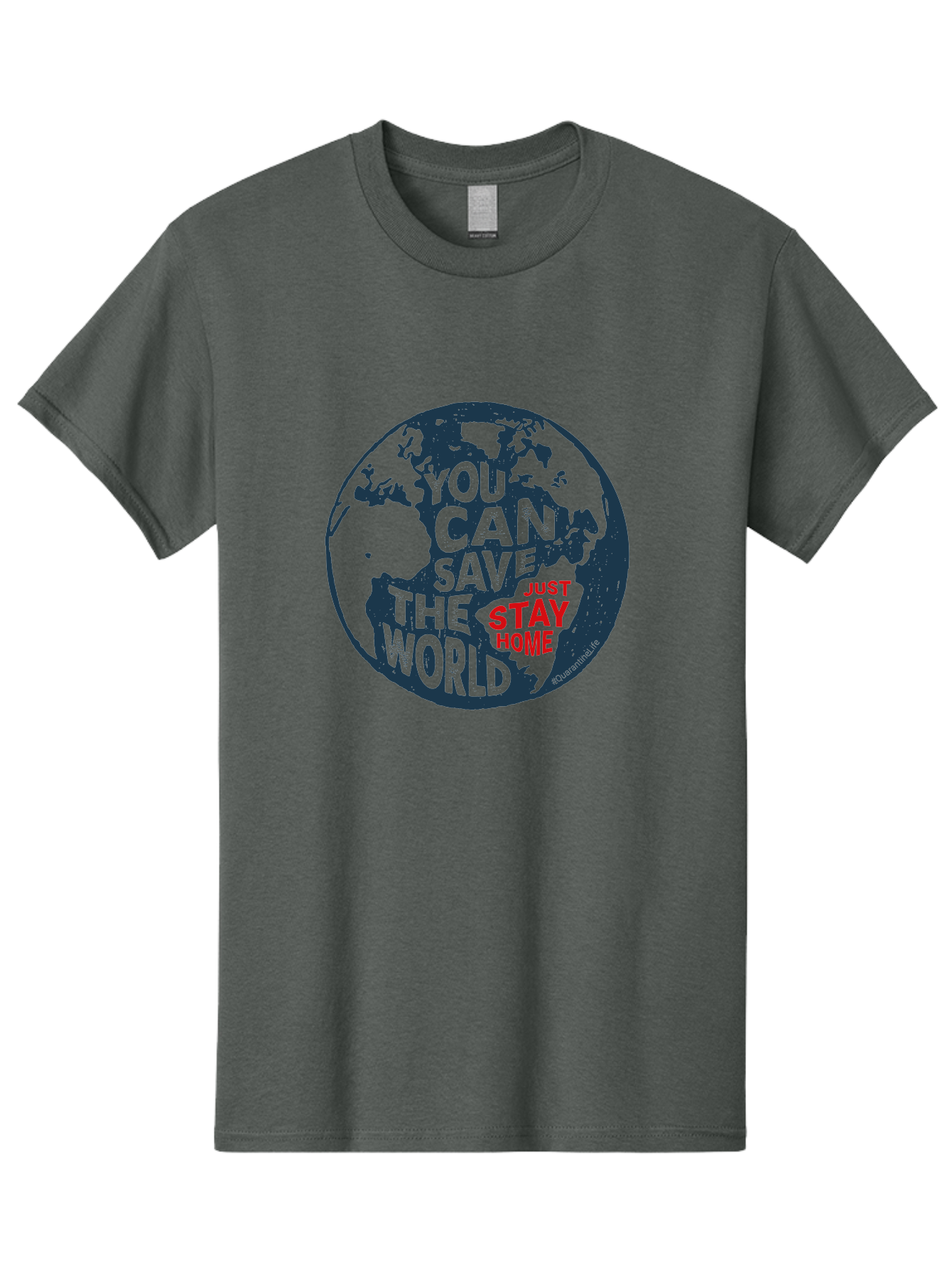 You-Can-Save-The-World Men'S Graphic Tee, 100% Cotton, Comfortable Casual Summer Wear, Machine Washable, Save The World, Stay Home, Social Distancing, Global Awareness, Environmental Activism, Coronavirus Prevention, Public Health Message, Aab927 21