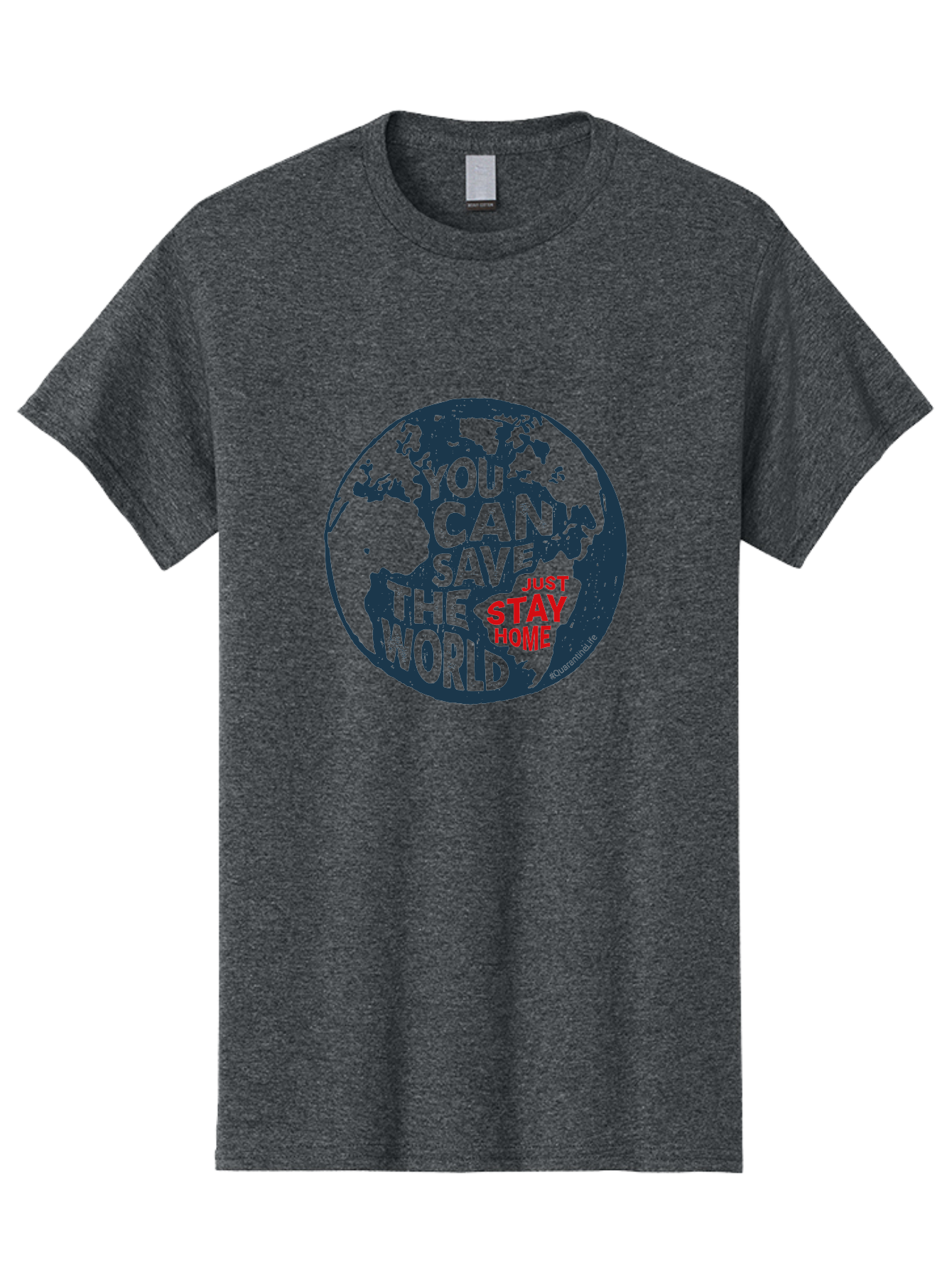 You-Can-Save-The-World Men'S Graphic Tee, 100% Cotton, Comfortable Casual Summer Wear, Machine Washable, Save The World, Stay Home, Social Distancing, Global Awareness, Environmental Activism, Coronavirus Prevention, Public Health Message, Aab927 3