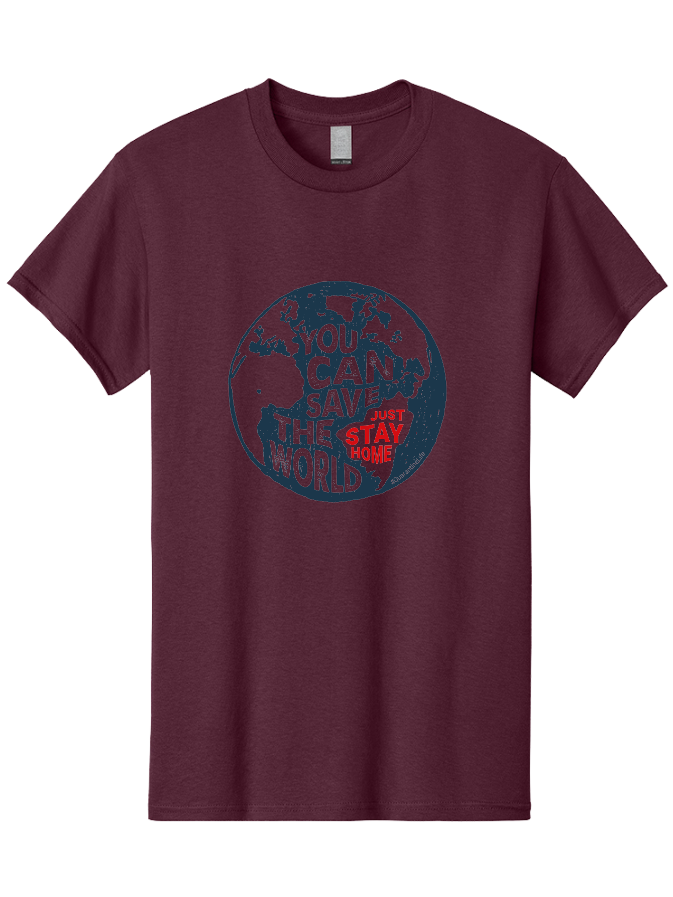 You-Can-Save-The-World Men'S Graphic Tee, 100% Cotton, Comfortable Casual Summer Wear, Machine Washable, Save The World, Stay Home, Social Distancing, Global Awareness, Environmental Activism, Coronavirus Prevention, Public Health Message, Aab927 27