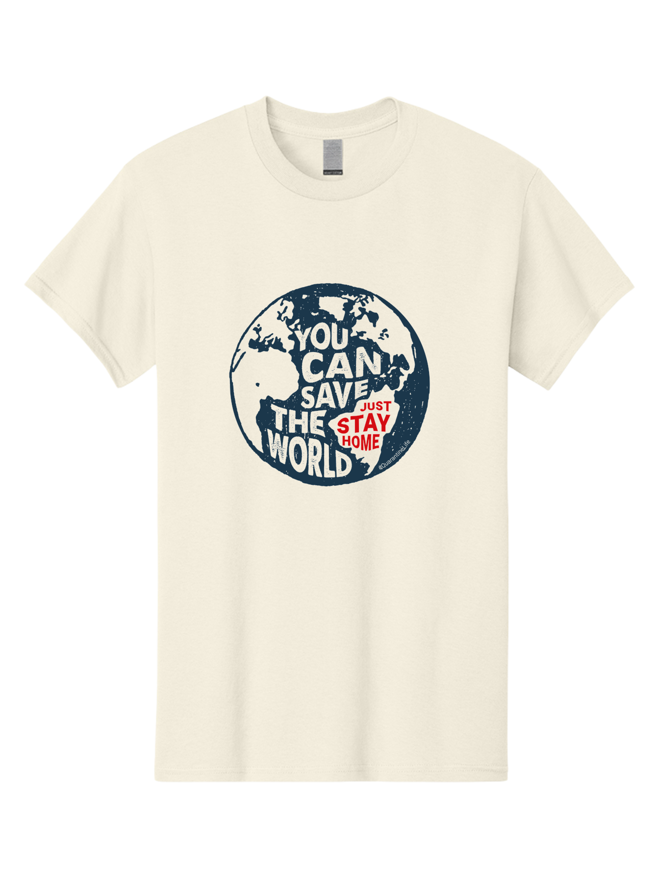 You-Can-Save-The-World Men'S Graphic Tee, 100% Cotton, Comfortable Casual Summer Wear, Machine Washable, Save The World, Stay Home, Social Distancing, Global Awareness, Environmental Activism, Coronavirus Prevention, Public Health Message, Aab927 11