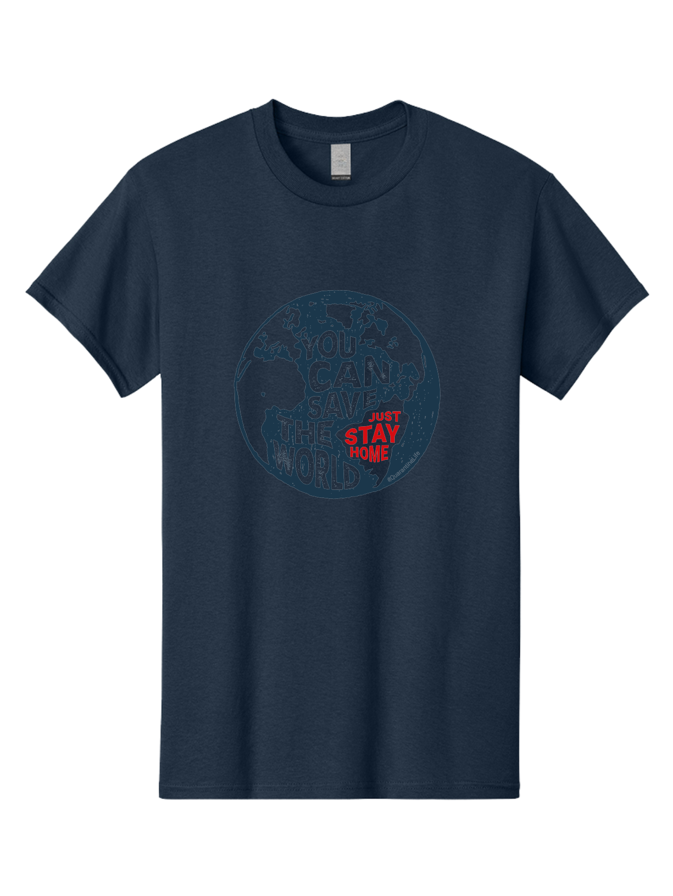 You-Can-Save-The-World Men'S Graphic Tee, 100% Cotton, Comfortable Casual Summer Wear, Machine Washable, Save The World, Stay Home, Social Distancing, Global Awareness, Environmental Activism, Coronavirus Prevention, Public Health Message, Aab927
