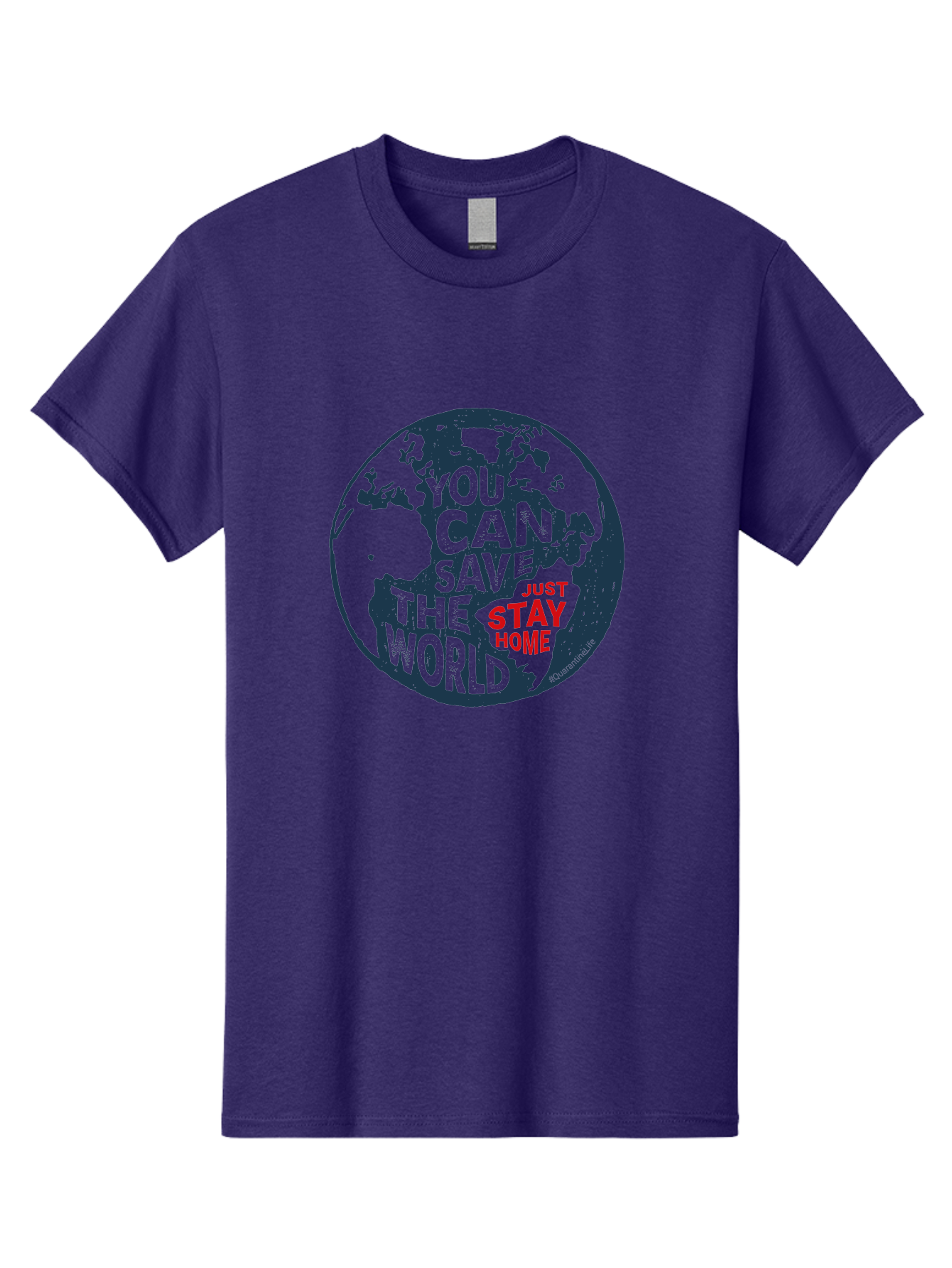 You-Can-Save-The-World Men'S Graphic Tee, 100% Cotton, Comfortable Casual Summer Wear, Machine Washable, Save The World, Stay Home, Social Distancing, Global Awareness, Environmental Activism, Coronavirus Prevention, Public Health Message, Aab927 25
