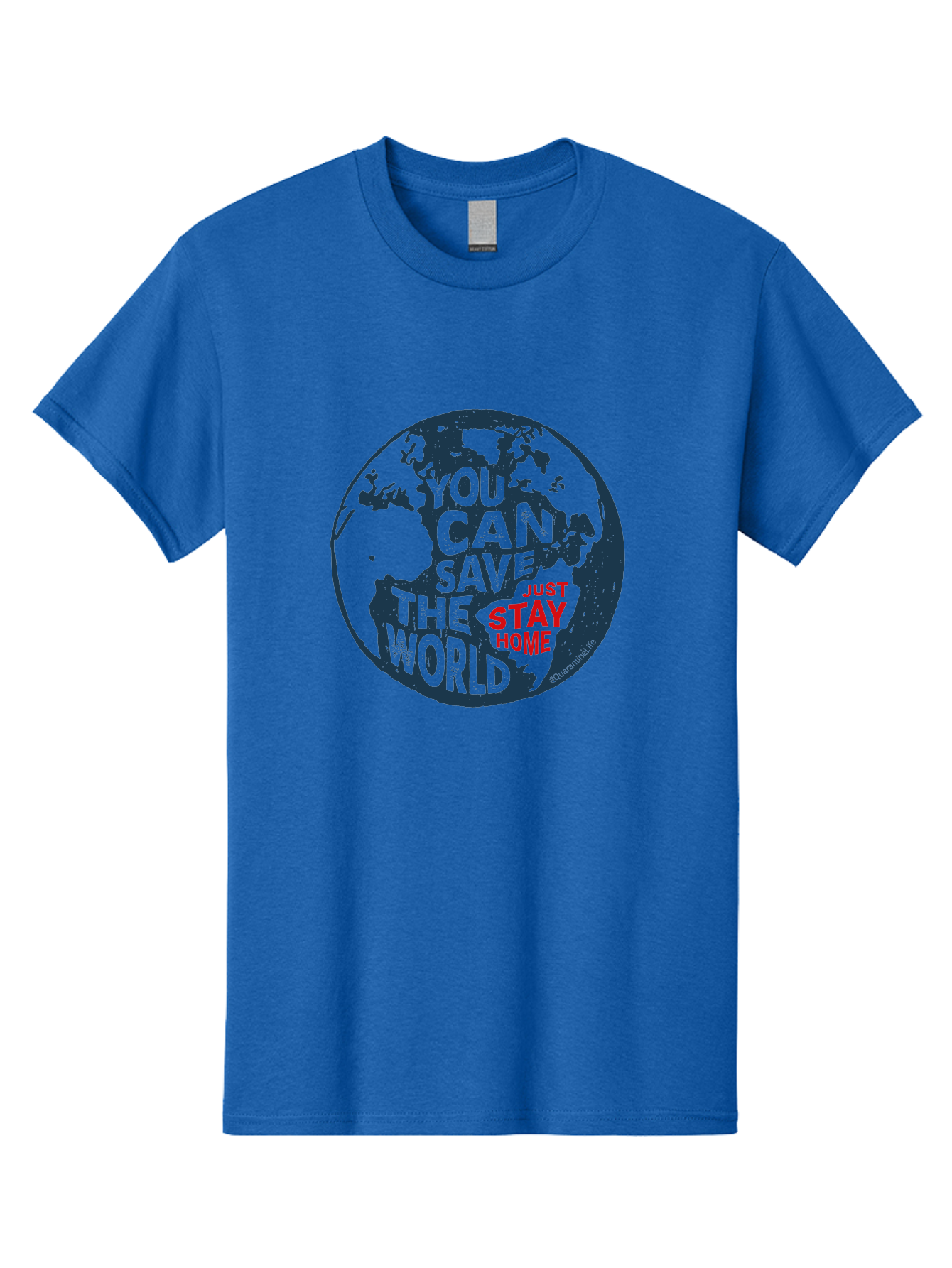 You-Can-Save-The-World Men'S Graphic Tee, 100% Cotton, Comfortable Casual Summer Wear, Machine Washable, Save The World, Stay Home, Social Distancing, Global Awareness, Environmental Activism, Coronavirus Prevention, Public Health Message, Aab927 23