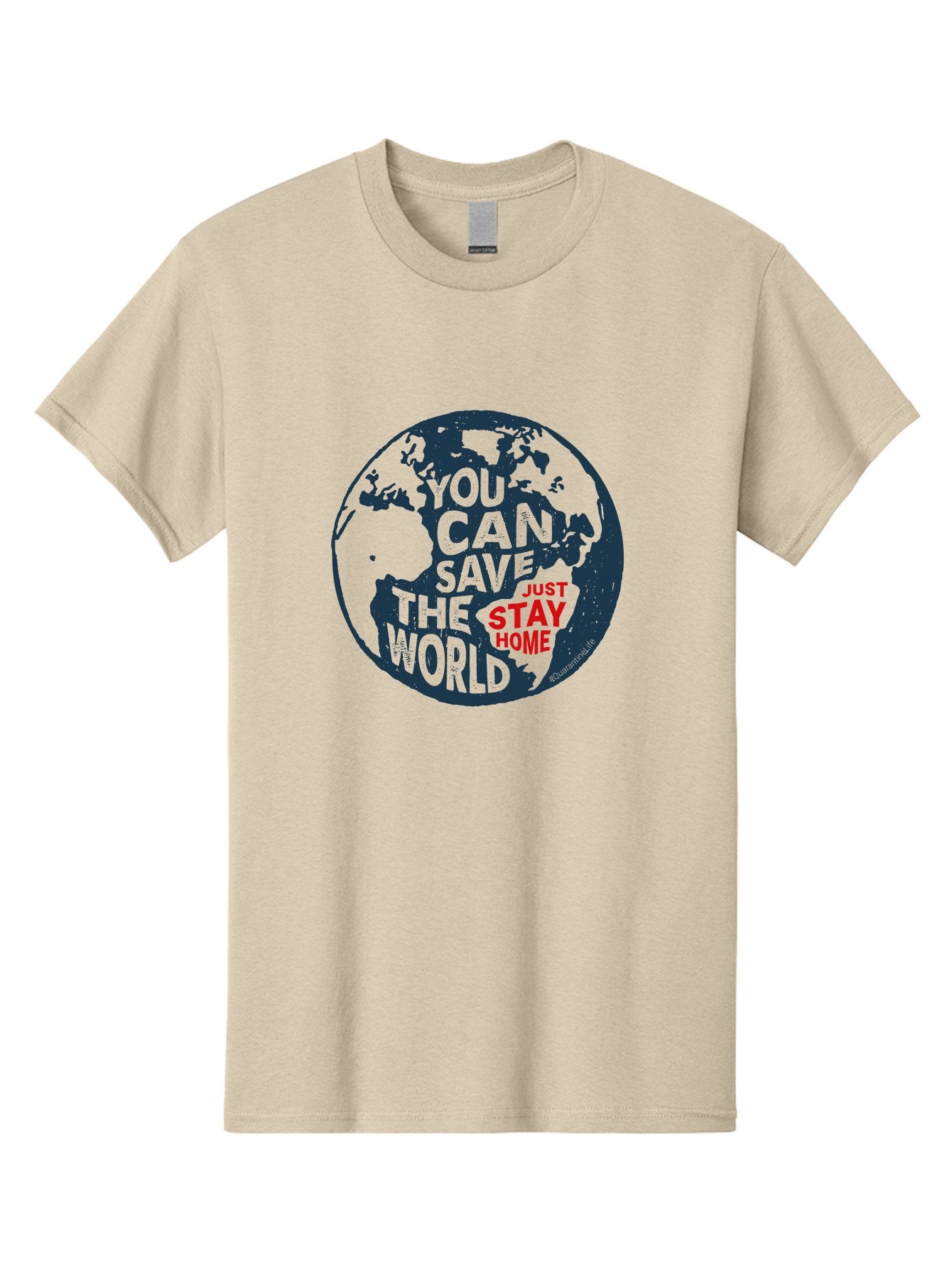 You-Can-Save-The-World Men'S Graphic Tee, 100% Cotton, Comfortable Casual Summer Wear, Machine Washable, Save The World, Stay Home, Social Distancing, Global Awareness, Environmental Activism, Coronavirus Prevention, Public Health Message, Aab927 13