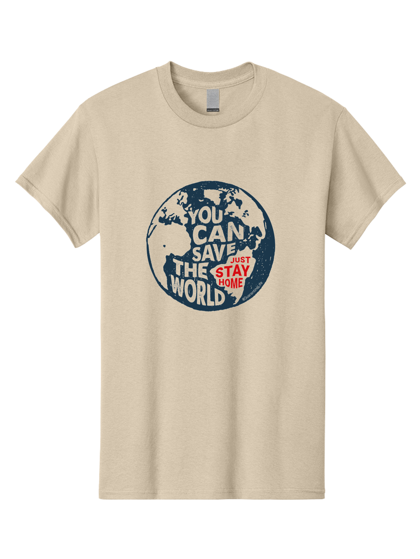 You-Can-Save-The-World Men'S Graphic Tee, 100% Cotton, Comfortable Casual Summer Wear, Machine Washable, Save The World, Stay Home, Social Distancing, Global Awareness, Environmental Activism, Coronavirus Prevention, Public Health Message, Aab927 29