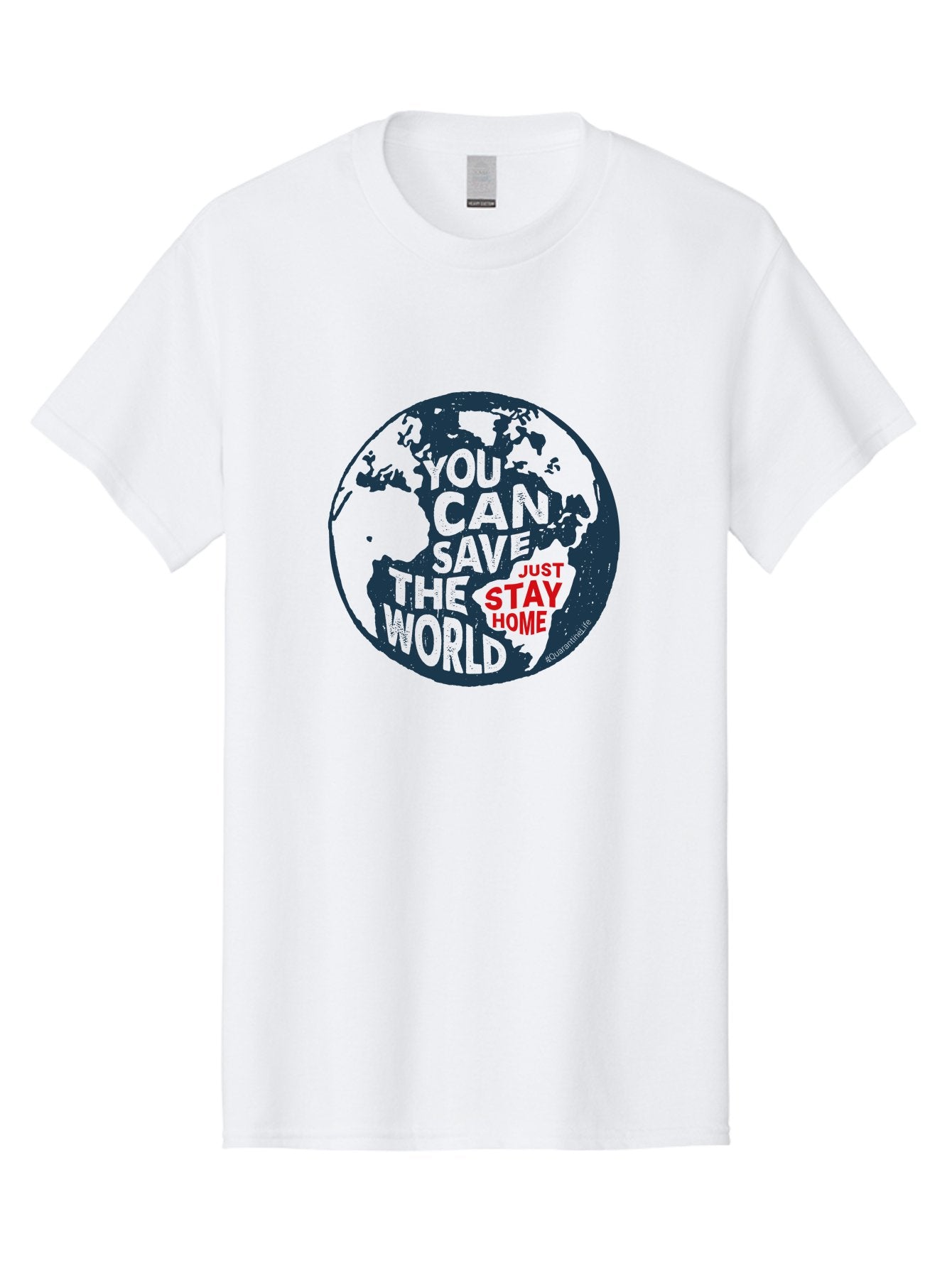 You-Can-Save-The-World Men'S Graphic Tee, 100% Cotton, Comfortable Casual Summer Wear, Machine Washable, Save The World, Stay Home, Social Distancing, Global Awareness, Environmental Activism, Coronavirus Prevention, Public Health Message, Aab927 5