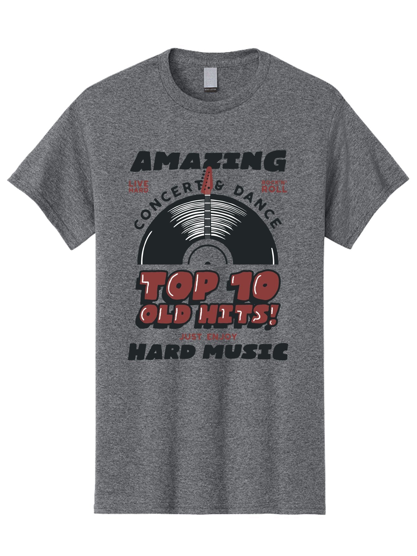 Amazing-Concert-Dance Men'S Graphic Tee, 100% Cotton, Comfortable Casual Summer Wear, Machine Washable, Rock And Roll Concert, Top 10 Old Hits, Live Hard, Hard Music, Vintage Records, Concert And Dance, Just Enjoy Aab928 15