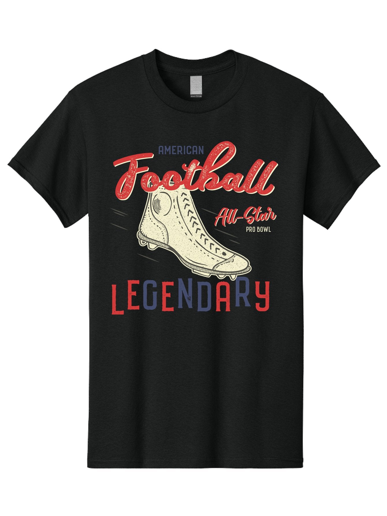 American-Football-Legendary Men'S Graphic Tee, 100% Cotton, Comfortable Casual Summer Wear, Machine Washable, Football Cleat, American Football, Sports Graphic, Legendary Athlete, Pro Bowl, All-Star Game, Sports Apparel, Football Cleats, Aab929