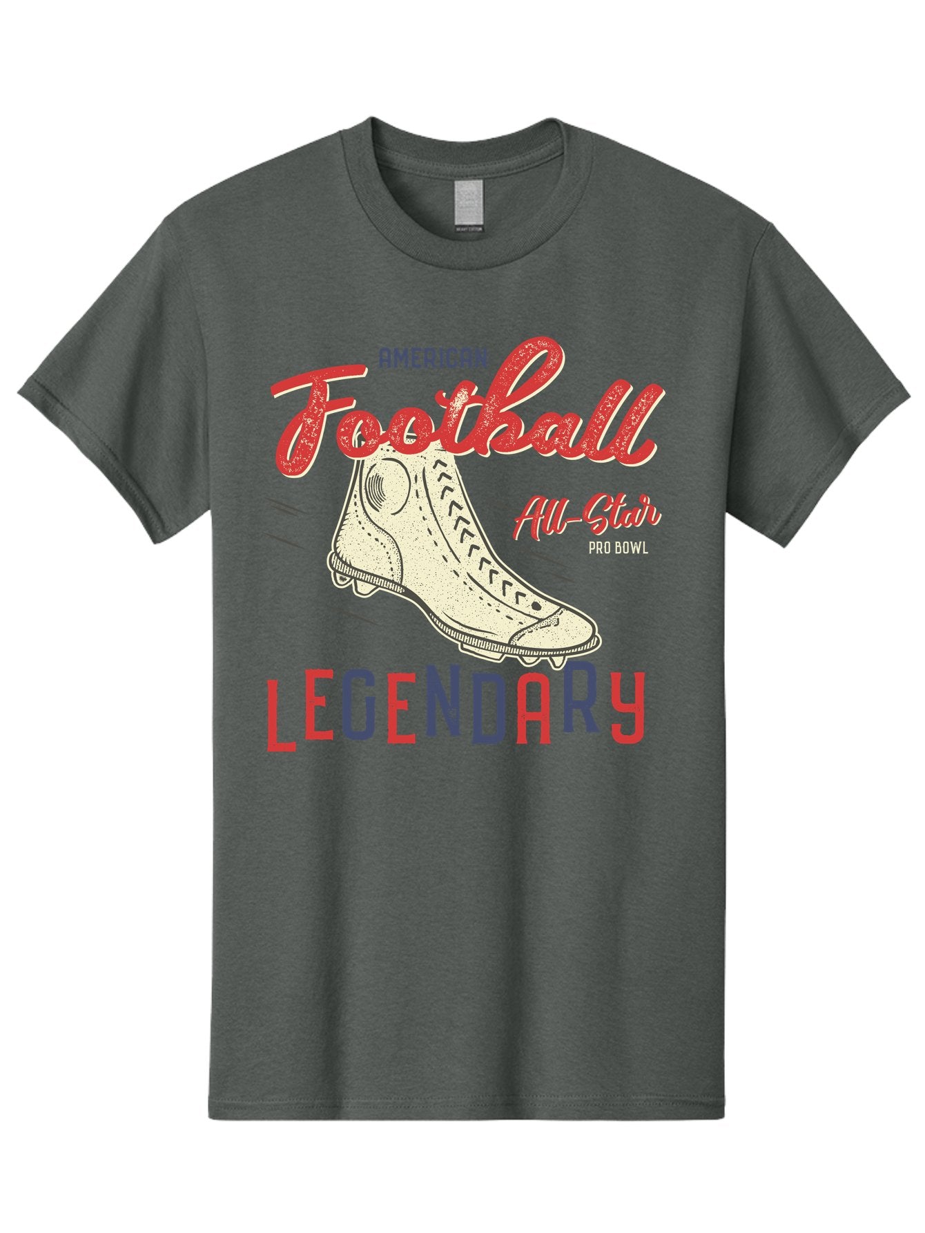 American-Football-Legendary Men'S Graphic Tee, 100% Cotton, Comfortable Casual Summer Wear, Machine Washable, Football Cleat, American Football, Sports Graphic, Legendary Athlete, Pro Bowl, All-Star Game, Sports Apparel, Football Cleats, Aab929 15