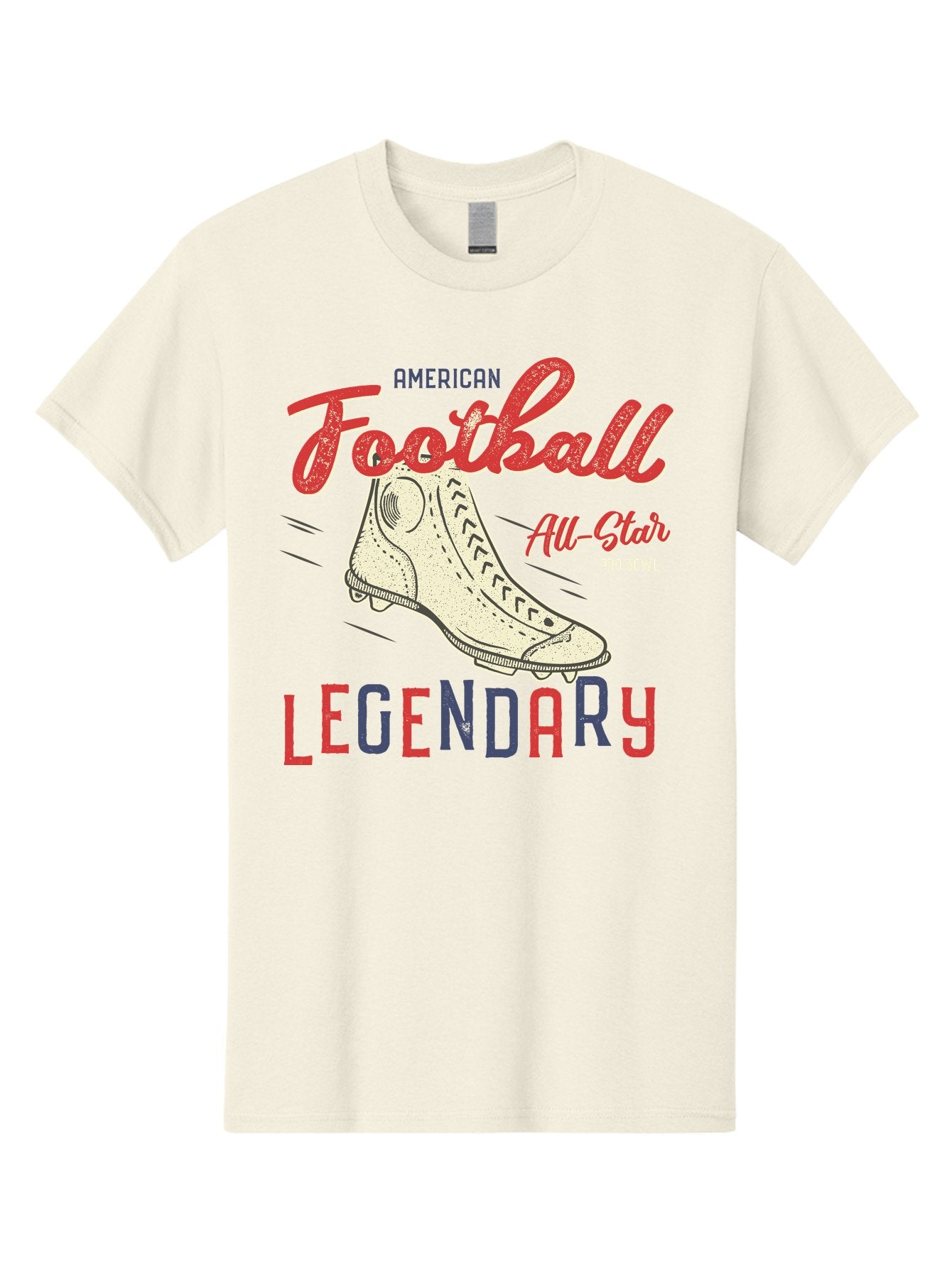 American-Football-Legendary Men'S Graphic Tee, 100% Cotton, Comfortable Casual Summer Wear, Machine Washable, Football Cleat, American Football, Sports Graphic, Legendary Athlete, Pro Bowl, All-Star Game, Sports Apparel, Football Cleats, Aab929 14