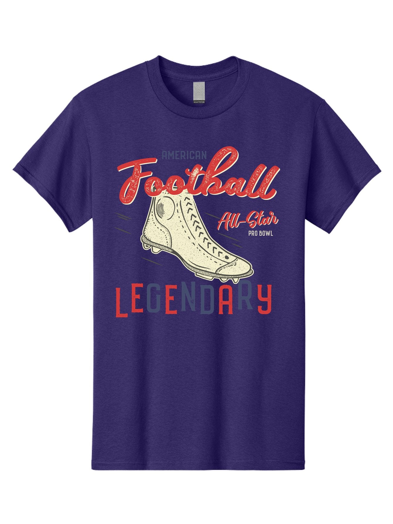 American-Football-Legendary Men'S Graphic Tee, 100% Cotton, Comfortable Casual Summer Wear, Machine Washable, Football Cleat, American Football, Sports Graphic, Legendary Athlete, Pro Bowl, All-Star Game, Sports Apparel, Football Cleats, Aab929 13