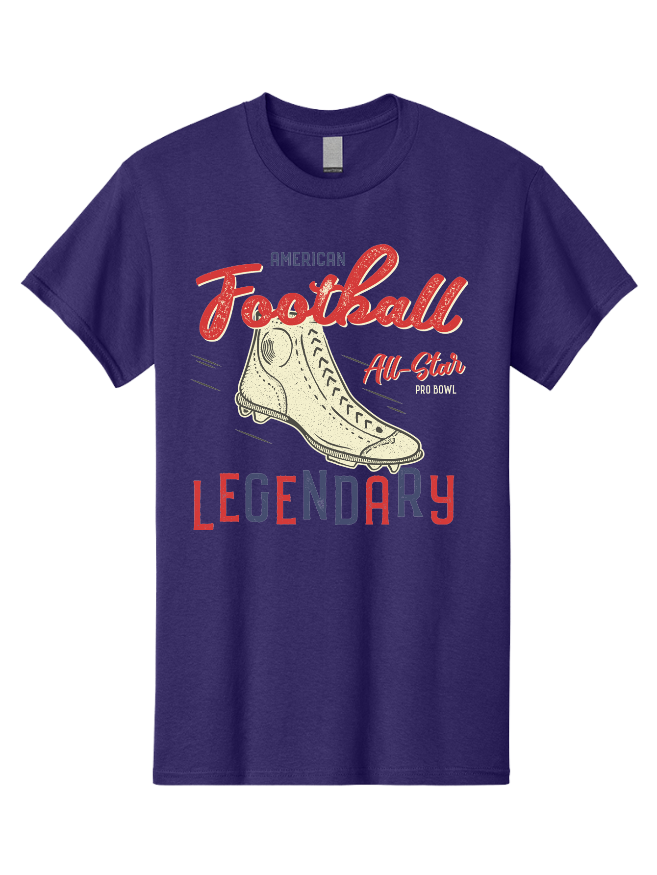 American-Football-Legendary Men'S Graphic Tee, 100% Cotton, Comfortable Casual Summer Wear, Machine Washable, Football Cleat, American Football, Sports Graphic, Legendary Athlete, Pro Bowl, All-Star Game, Sports Apparel, Football Cleats, Aab929 29