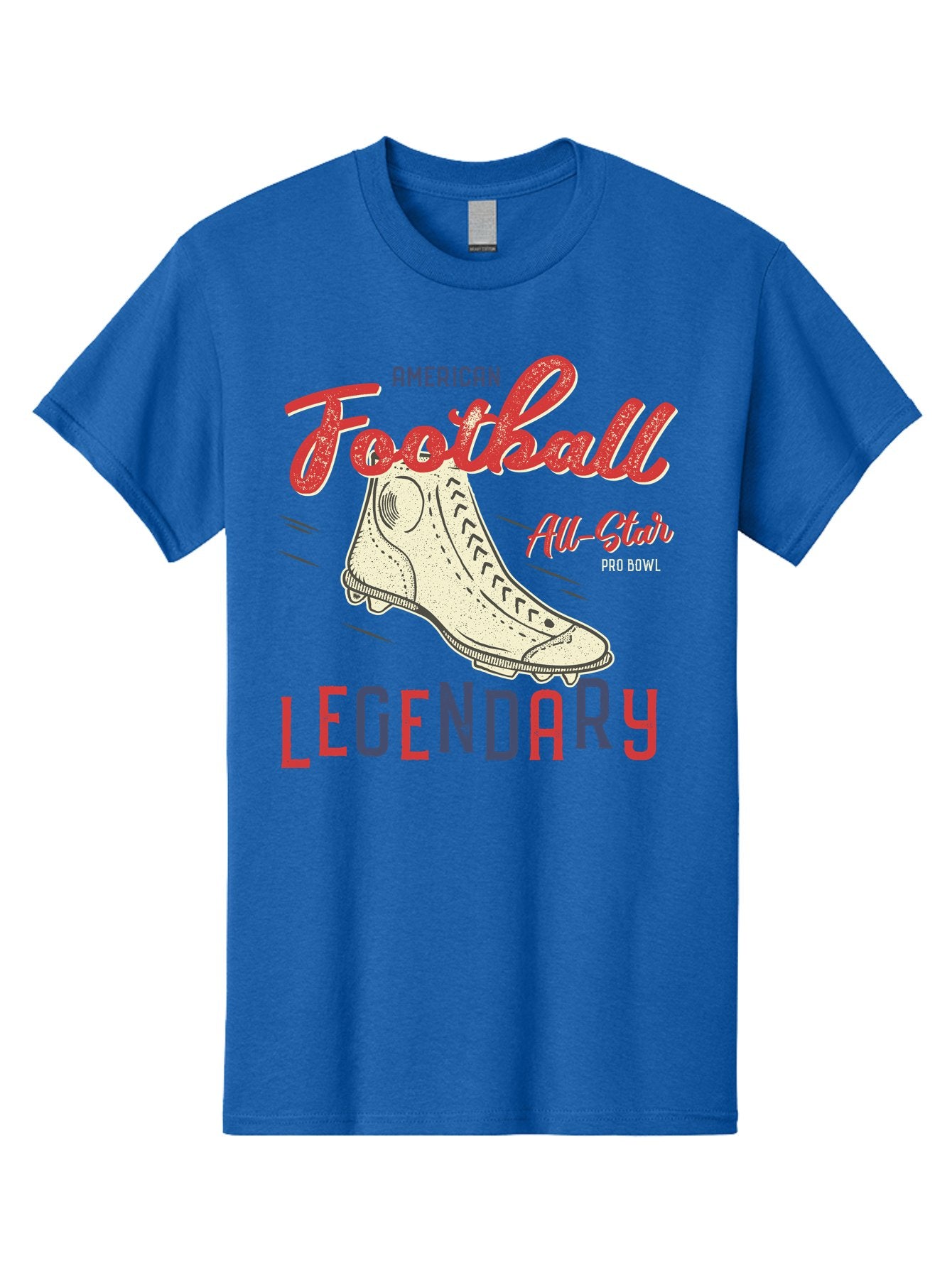 American-Football-Legendary Men'S Graphic Tee, 100% Cotton, Comfortable Casual Summer Wear, Machine Washable, Football Cleat, American Football, Sports Graphic, Legendary Athlete, Pro Bowl, All-Star Game, Sports Apparel, Football Cleats, Aab929 7