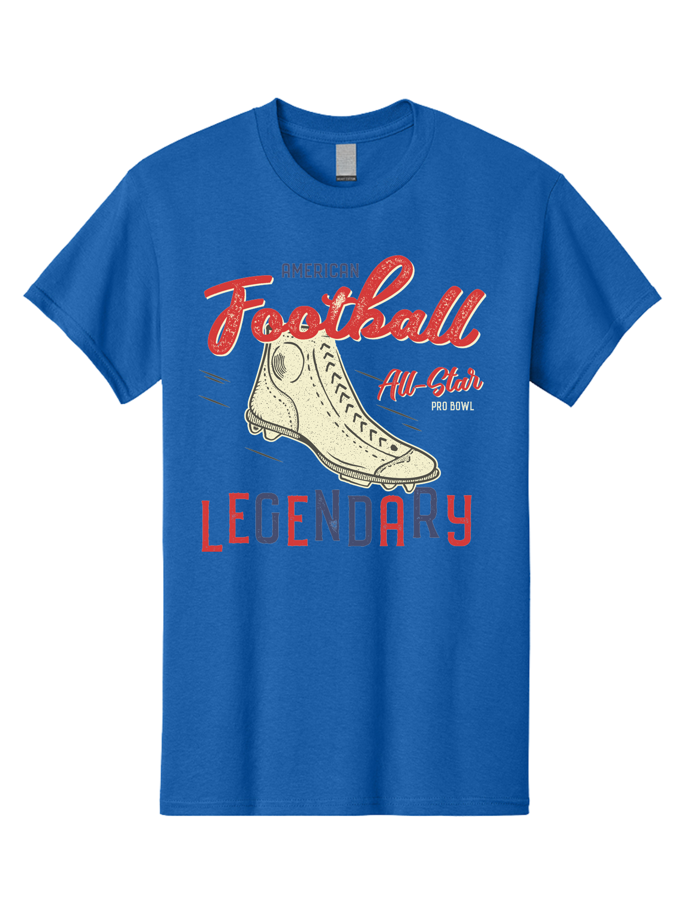 American-Football-Legendary Men'S Graphic Tee, 100% Cotton, Comfortable Casual Summer Wear, Machine Washable, Football Cleat, American Football, Sports Graphic, Legendary Athlete, Pro Bowl, All-Star Game, Sports Apparel, Football Cleats, Aab929 25