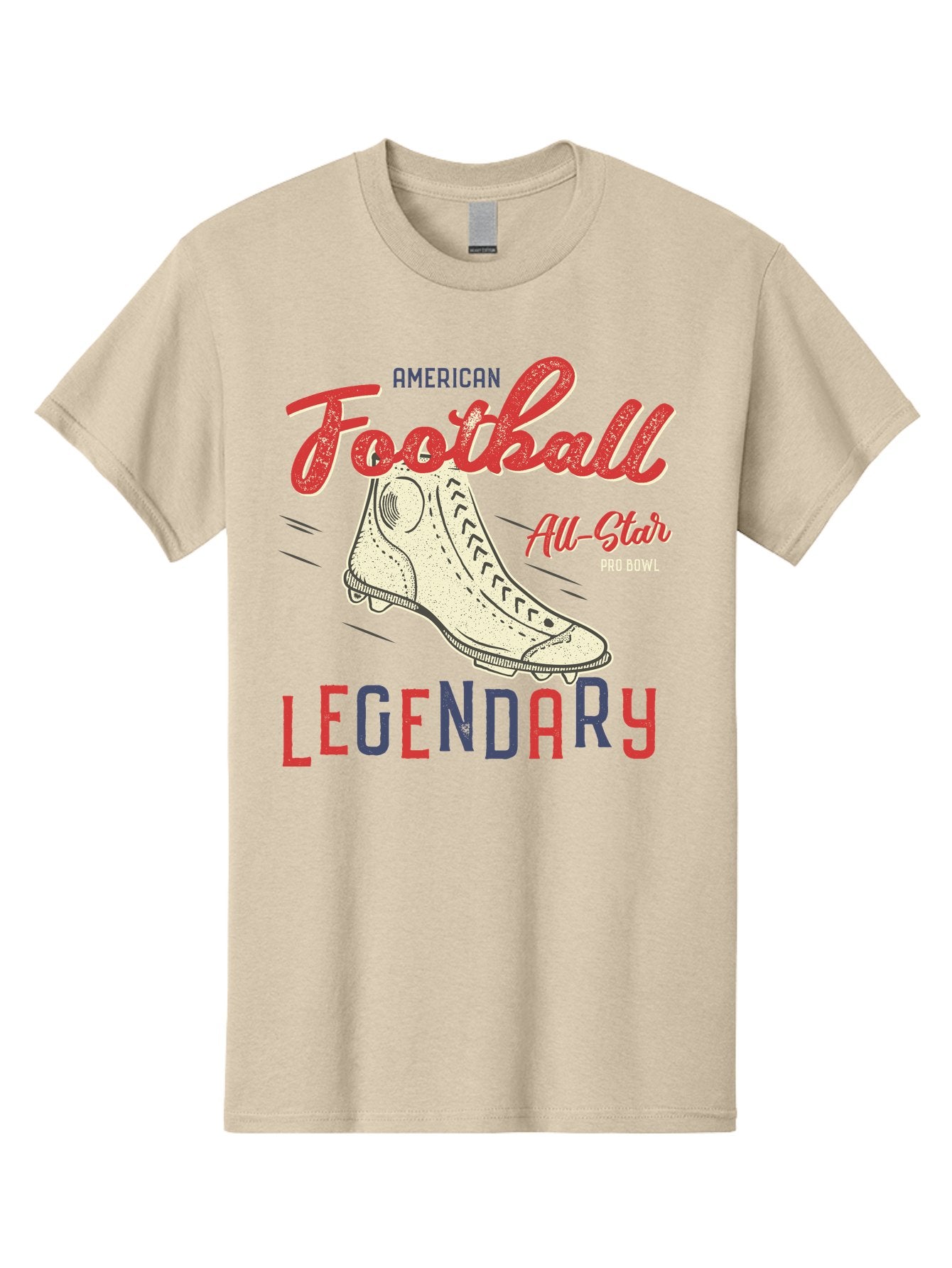 American-Football-Legendary Men'S Graphic Tee, 100% Cotton, Comfortable Casual Summer Wear, Machine Washable, Football Cleat, American Football, Sports Graphic, Legendary Athlete, Pro Bowl, All-Star Game, Sports Apparel, Football Cleats, Aab929 4