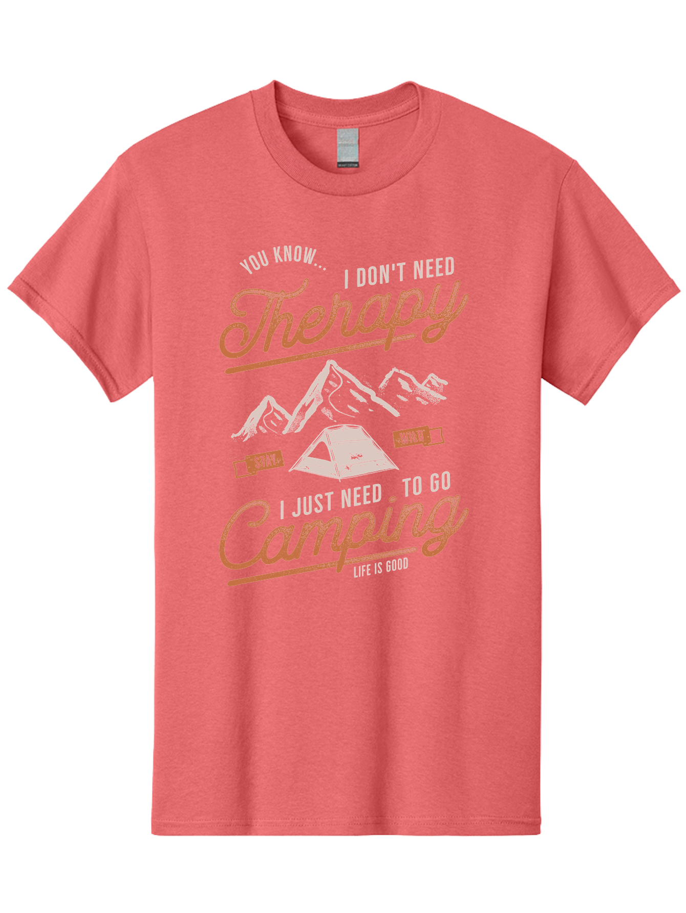 Camping-Therapy-1 Men'S Graphic Tee, 100% Cotton, Comfortable Casual Summer Wear, Machine Washable, Camping Therapy, Outdoor Adventure, Nature Escape, Mountains, Tent, Relaxation, Stress Relief, Wellness, Adventure Seeking, Inspirational Quote Aab930 29