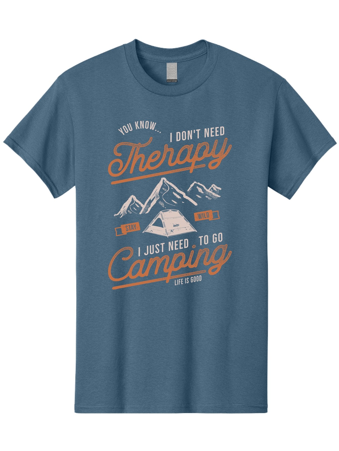 Camping-Therapy-1 Men'S Graphic Tee, 100% Cotton, Comfortable Casual Summer Wear, Machine Washable, Camping Therapy, Outdoor Adventure, Nature Escape, Mountains, Tent, Relaxation, Stress Relief, Wellness, Adventure Seeking, Inspirational Quote Aab930 14
