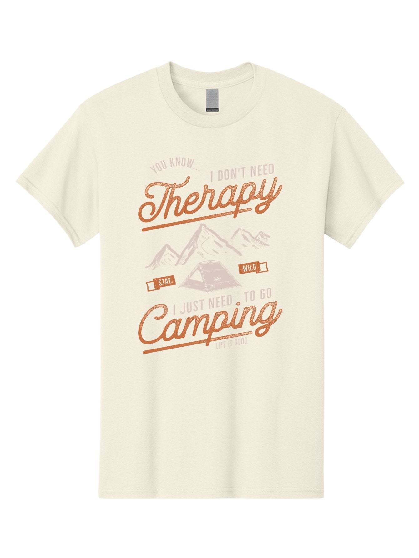 Camping-Therapy-1 Men'S Graphic Tee, 100% Cotton, Comfortable Casual Summer Wear, Machine Washable, Camping Therapy, Outdoor Adventure, Nature Escape, Mountains, Tent, Relaxation, Stress Relief, Wellness, Adventure Seeking, Inspirational Quote Aab930 12