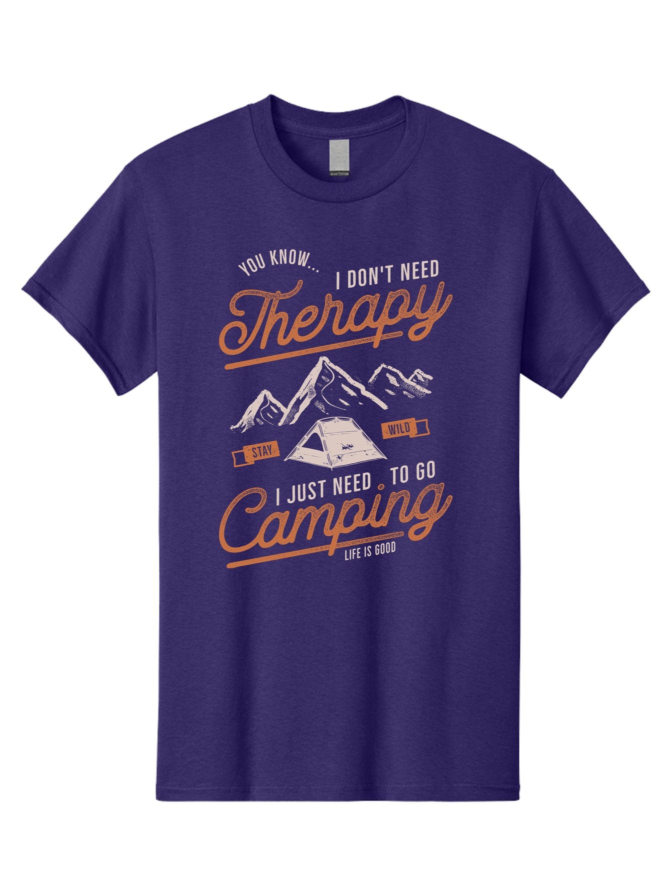 Camping-Therapy-1 Men'S Graphic Tee, 100% Cotton, Comfortable Casual Summer Wear, Machine Washable, Camping Therapy, Outdoor Adventure, Nature Escape, Mountains, Tent, Relaxation, Stress Relief, Wellness, Adventure Seeking, Inspirational Quote Aab930 11