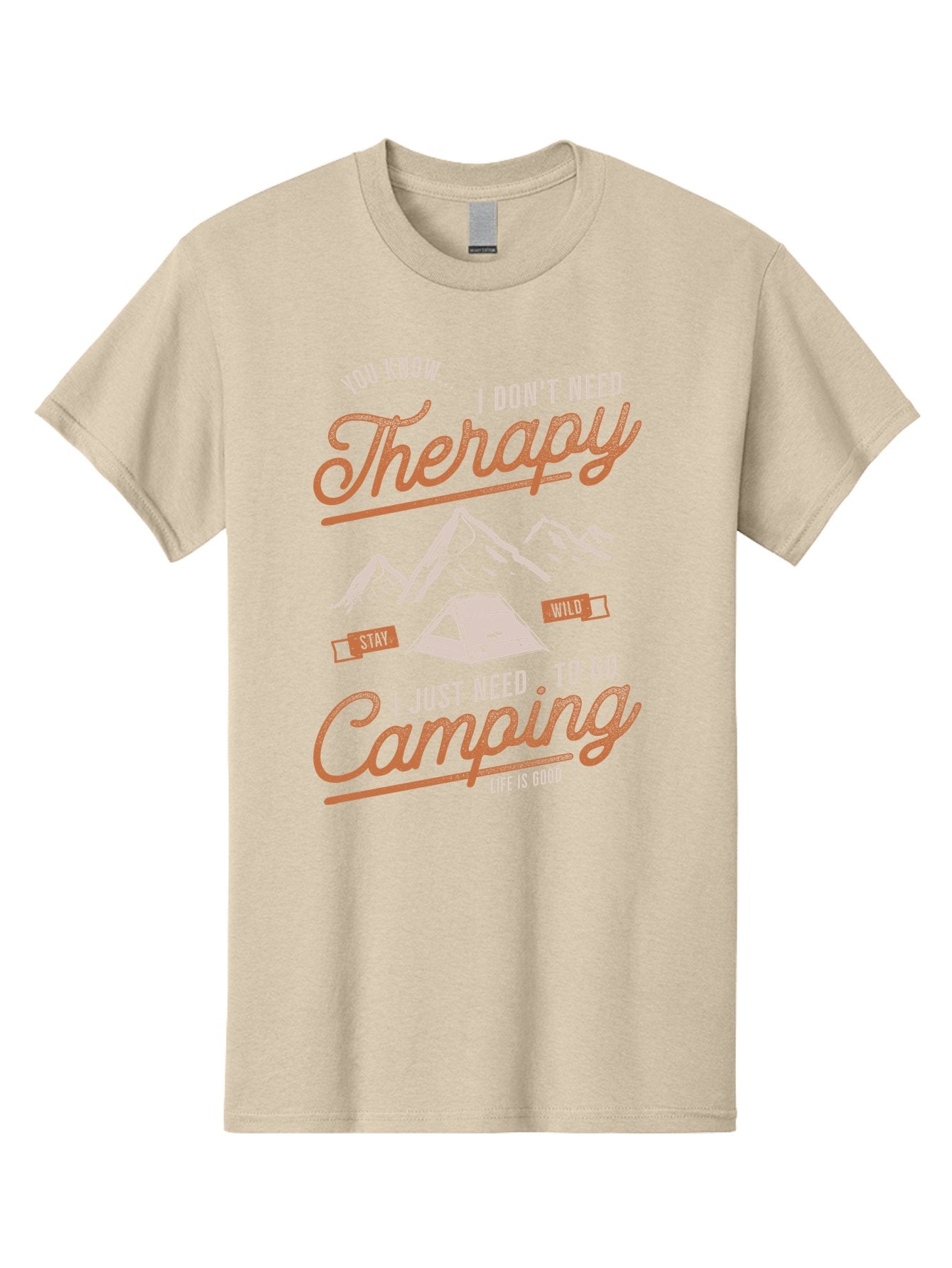 Camping-Therapy-1 Men'S Graphic Tee, 100% Cotton, Comfortable Casual Summer Wear, Machine Washable, Camping Therapy, Outdoor Adventure, Nature Escape, Mountains, Tent, Relaxation, Stress Relief, Wellness, Adventure Seeking, Inspirational Quote Aab930 8