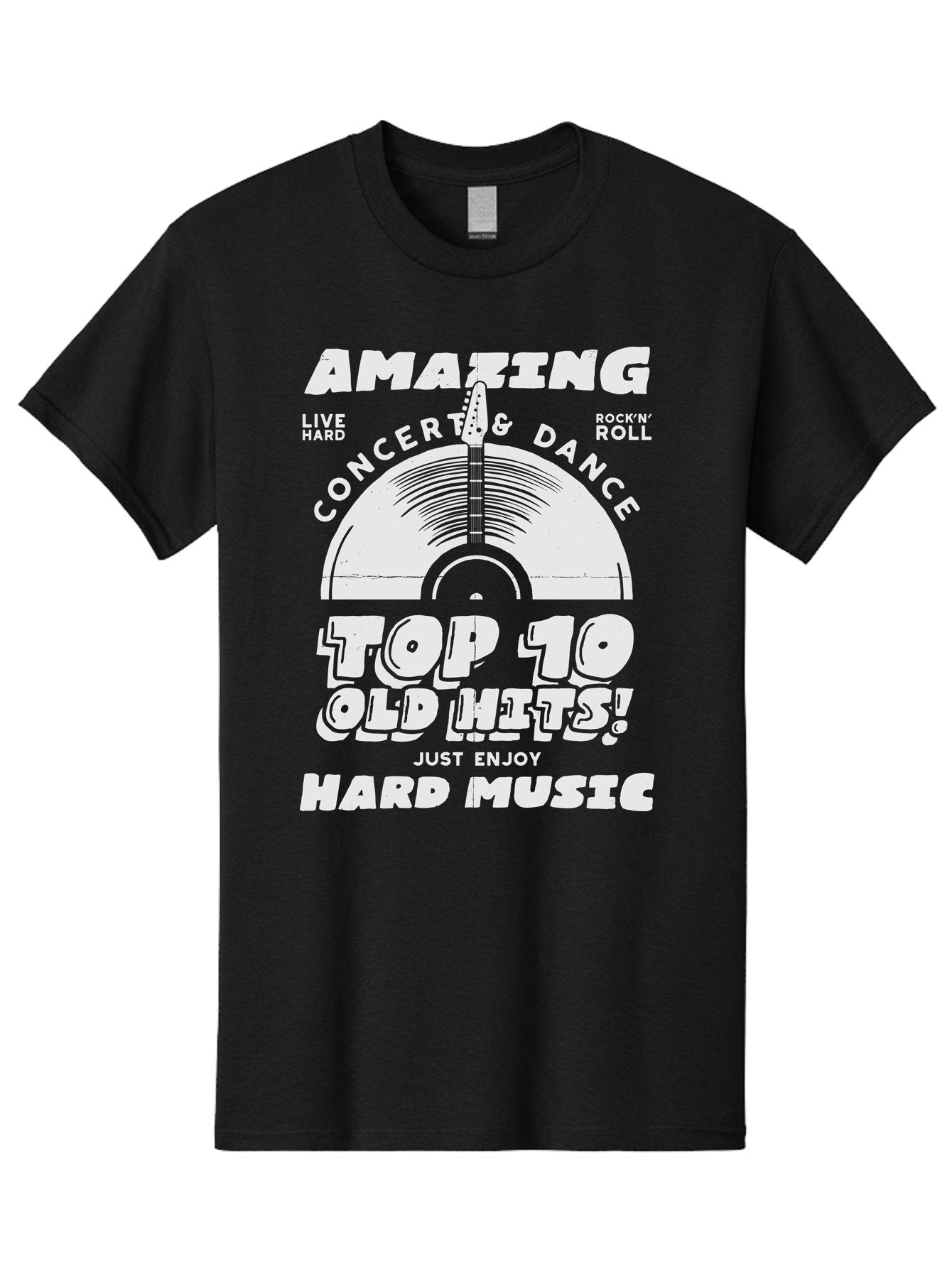 Concert-Dance Men'S Graphic Tee, 100% Cotton, Comfortable Casual Summer Wear, Machine Washable, Concert, Dance, Rock N Roll, Old Hits, Live Hard, Hard Music, Amazing Concert, Top 10 Countdown, Vinyl Record, Energetic Vibes Aab933 9