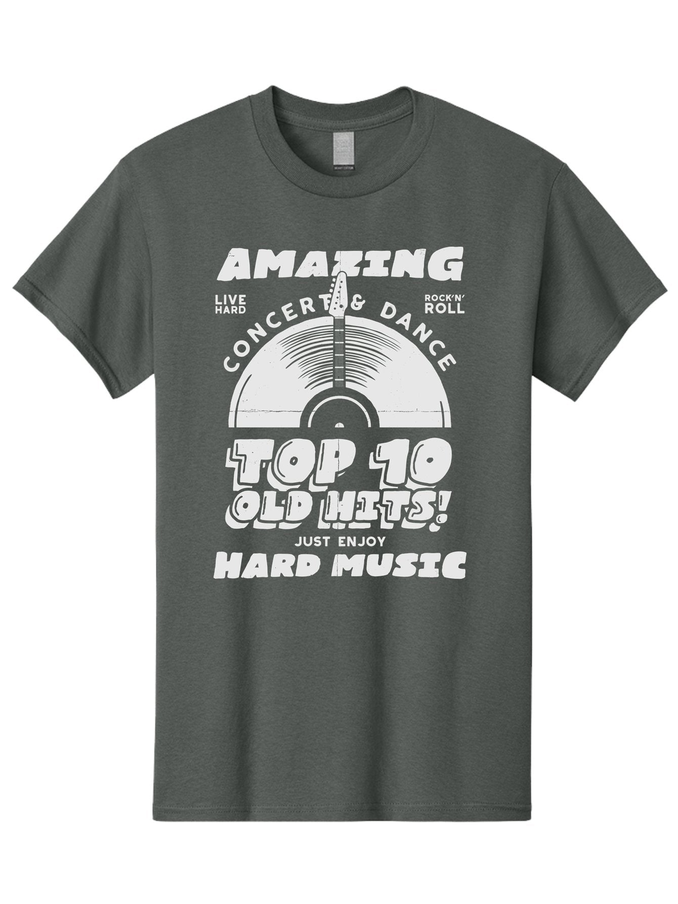 Concert-Dance Men'S Graphic Tee, 100% Cotton, Comfortable Casual Summer Wear, Machine Washable, Concert, Dance, Rock N Roll, Old Hits, Live Hard, Hard Music, Amazing Concert, Top 10 Countdown, Vinyl Record, Energetic Vibes Aab933 10