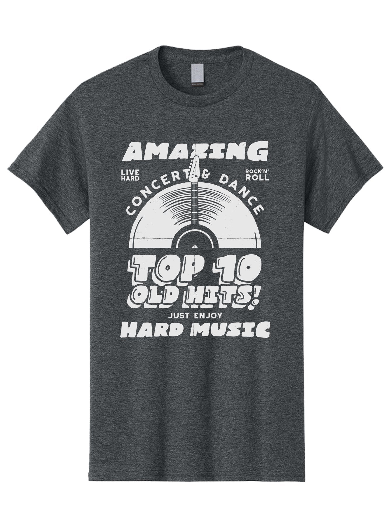 Concert-Dance Men'S Graphic Tee, 100% Cotton, Comfortable Casual Summer Wear, Machine Washable, Concert, Dance, Rock N Roll, Old Hits, Live Hard, Hard Music, Amazing Concert, Top 10 Countdown, Vinyl Record, Energetic Vibes Aab933 15