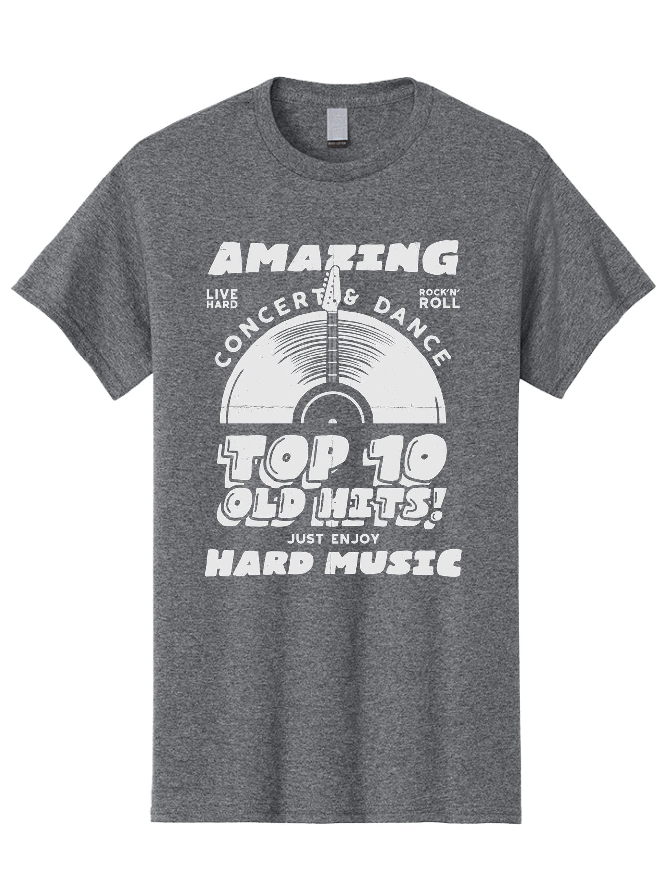 Concert-Dance Men'S Graphic Tee, 100% Cotton, Comfortable Casual Summer Wear, Machine Washable, Concert, Dance, Rock N Roll, Old Hits, Live Hard, Hard Music, Amazing Concert, Top 10 Countdown, Vinyl Record, Energetic Vibes Aab933 5