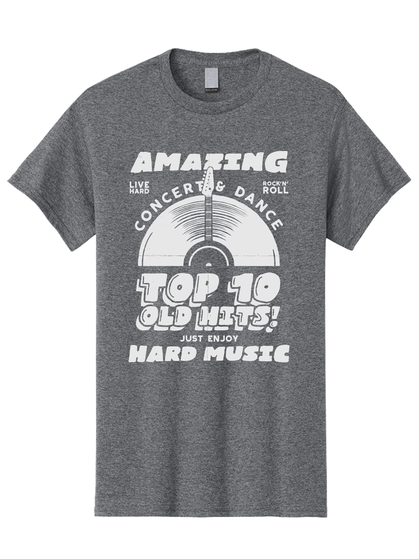 Concert-Dance Men'S Graphic Tee, 100% Cotton, Comfortable Casual Summer Wear, Machine Washable, Concert, Dance, Rock N Roll, Old Hits, Live Hard, Hard Music, Amazing Concert, Top 10 Countdown, Vinyl Record, Energetic Vibes Aab933 15