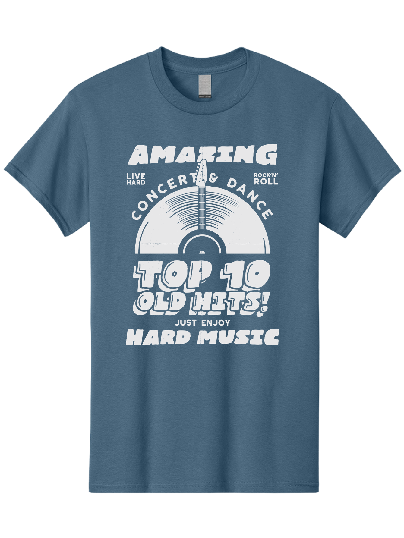 Concert-Dance Men'S Graphic Tee, 100% Cotton, Comfortable Casual Summer Wear, Machine Washable, Concert, Dance, Rock N Roll, Old Hits, Live Hard, Hard Music, Amazing Concert, Top 10 Countdown, Vinyl Record, Energetic Vibes Aab933 5