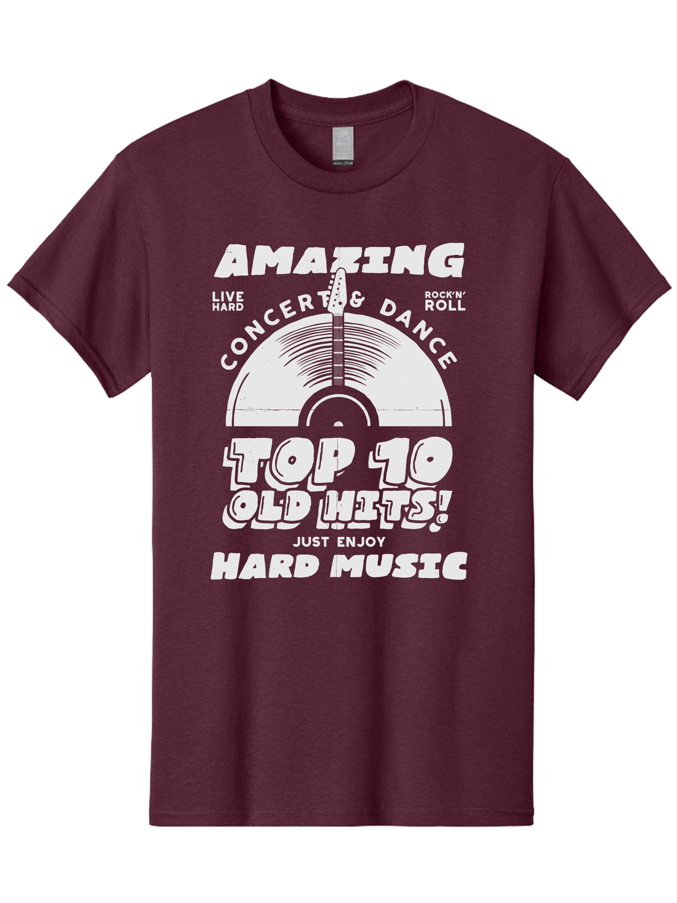Concert-Dance Men'S Graphic Tee, 100% Cotton, Comfortable Casual Summer Wear, Machine Washable, Concert, Dance, Rock N Roll, Old Hits, Live Hard, Hard Music, Amazing Concert, Top 10 Countdown, Vinyl Record, Energetic Vibes Aab933 21