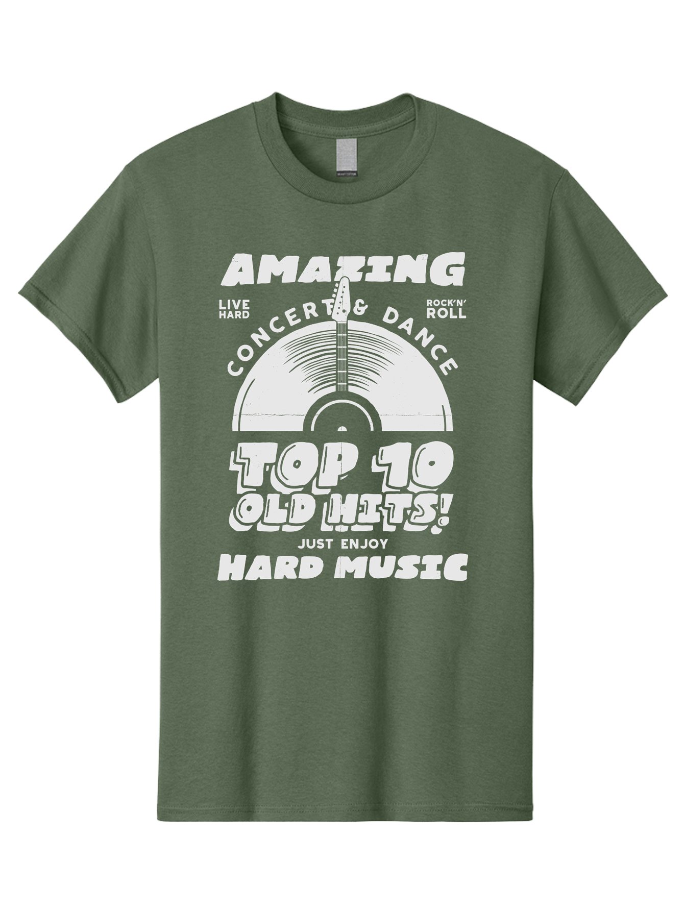 Concert-Dance Men'S Graphic Tee, 100% Cotton, Comfortable Casual Summer Wear, Machine Washable, Concert, Dance, Rock N Roll, Old Hits, Live Hard, Hard Music, Amazing Concert, Top 10 Countdown, Vinyl Record, Energetic Vibes Aab933 23