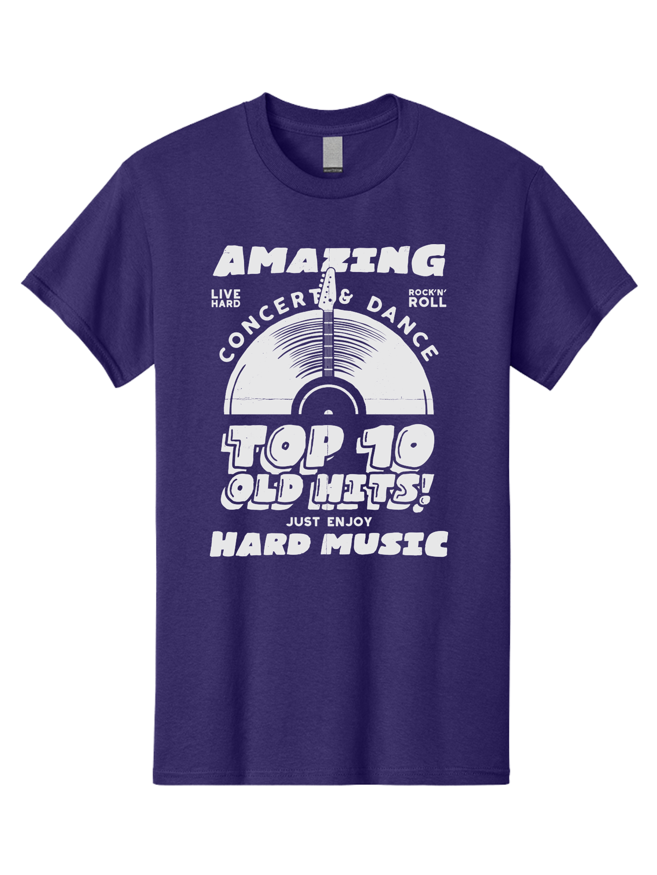 Concert-Dance Men'S Graphic Tee, 100% Cotton, Comfortable Casual Summer Wear, Machine Washable, Concert, Dance, Rock N Roll, Old Hits, Live Hard, Hard Music, Amazing Concert, Top 10 Countdown, Vinyl Record, Energetic Vibes Aab933 7