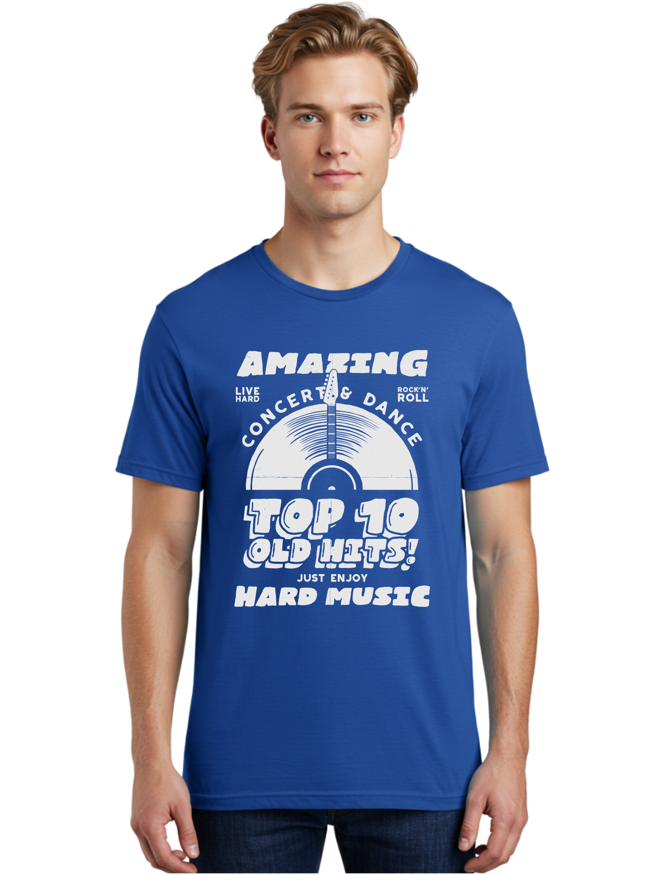 Concert-Dance Men'S Graphic Tee, 100% Cotton, Comfortable Casual Summer Wear, Machine Washable, Concert, Dance, Rock N Roll, Old Hits, Live Hard, Hard Music, Amazing Concert, Top 10 Countdown, Vinyl Record, Energetic Vibes Aab933 14