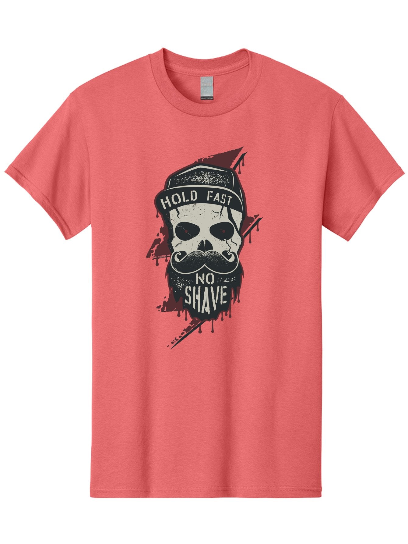 Hold-Fast-No-Shave-1 Men'S Graphic Tee, 100% Cotton, Comfortable Casual Summer Wear, Machine Washable, Skull With Beard And Mustache, Biker Skull, Grunge Style, Punk Rock Aesthetic, Edgy Design, Bold Graphics, Hold Fast, No Shave Aab937 10