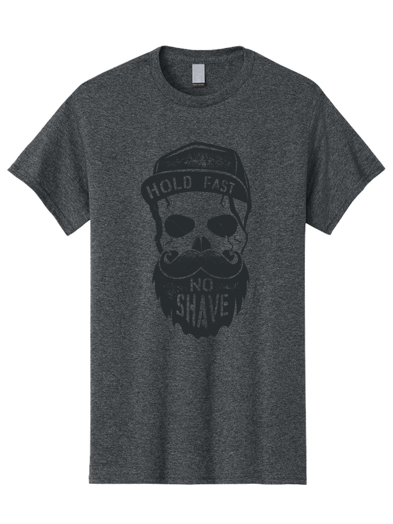 Hold-Fast-No-Shave Men'S Graphic Tee, 100% Cotton, Comfortable Casual Summer Wear, Machine Washable, Skull With Beard And Mustache, No Shave Movement, Hold Fast, Grunge Style, Tattoo Art, Skull Illustration, Beard And Mustache Illustration, Aab939 9