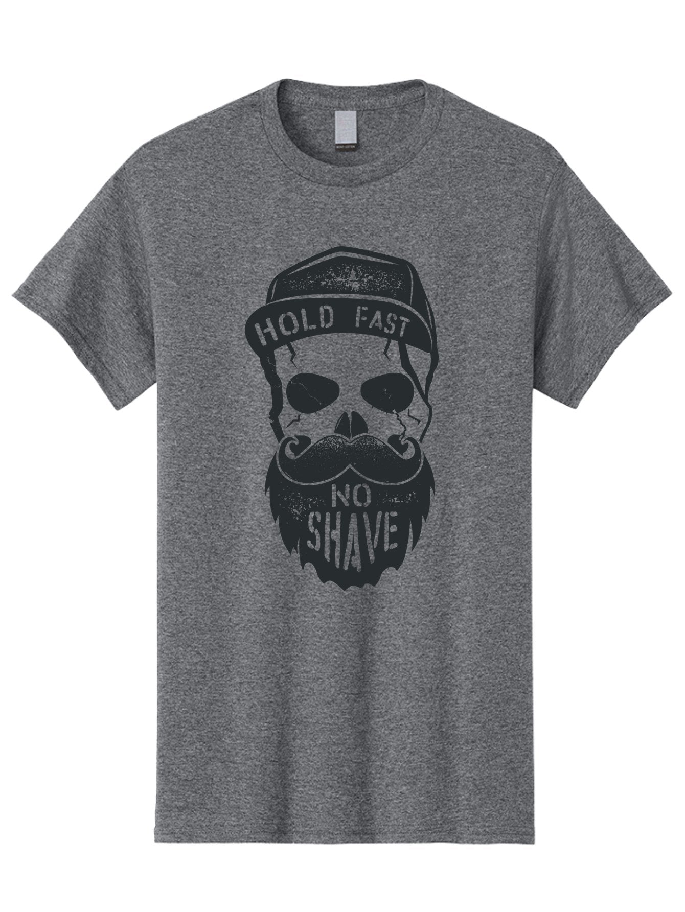 Hold-Fast-No-Shave Men'S Graphic Tee, 100% Cotton, Comfortable Casual Summer Wear, Machine Washable, Skull With Beard And Mustache, No Shave Movement, Hold Fast, Grunge Style, Tattoo Art, Skull Illustration, Beard And Mustache Illustration, Aab939 8