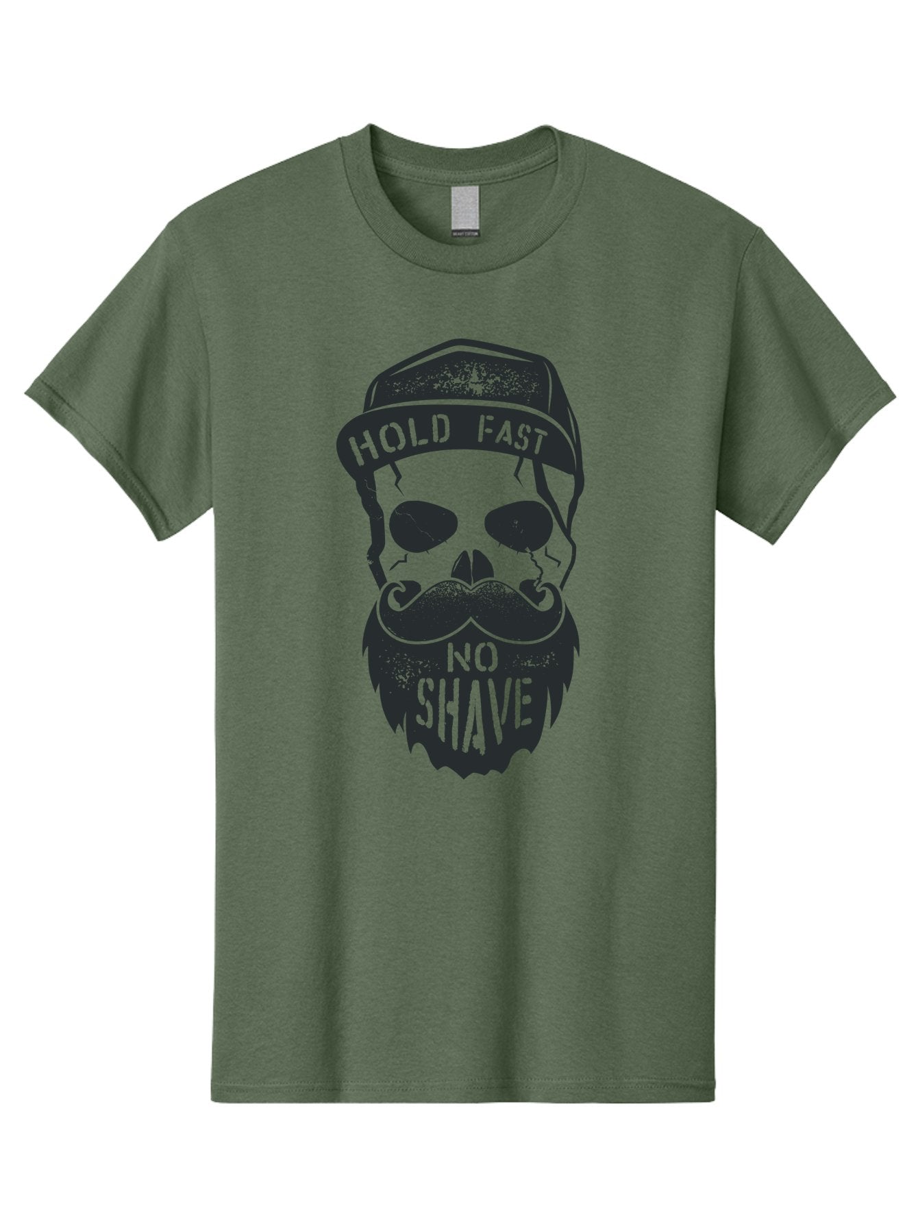 Hold-Fast-No-Shave Men'S Graphic Tee, 100% Cotton, Comfortable Casual Summer Wear, Machine Washable, Skull With Beard And Mustache, No Shave Movement, Hold Fast, Grunge Style, Tattoo Art, Skull Illustration, Beard And Mustache Illustration, Aab939 15