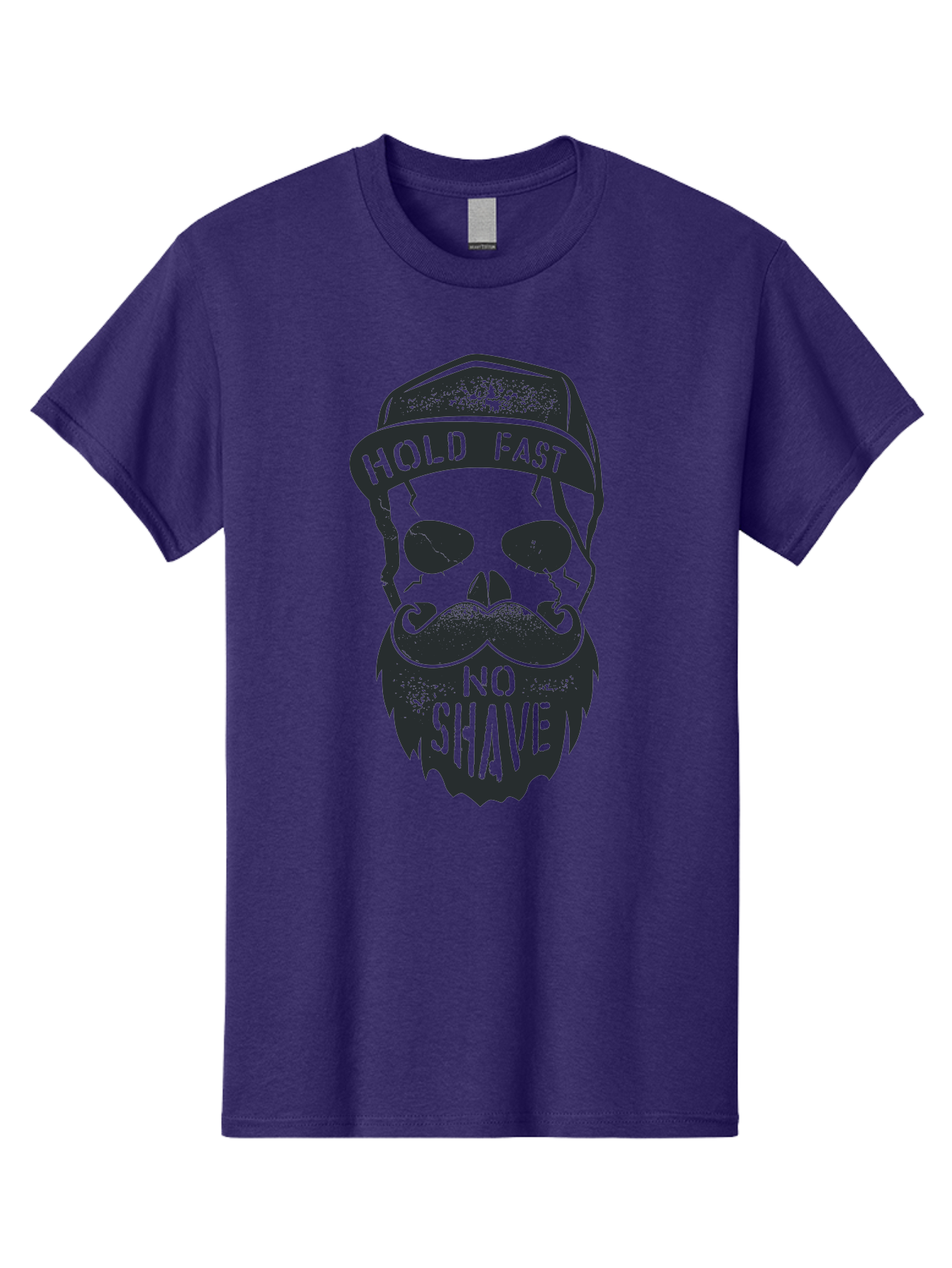Hold-Fast-No-Shave Men'S Graphic Tee, 100% Cotton, Comfortable Casual Summer Wear, Machine Washable, Skull With Beard And Mustache, No Shave Movement, Hold Fast, Grunge Style, Tattoo Art, Skull Illustration, Beard And Mustache Illustration, Aab939 5