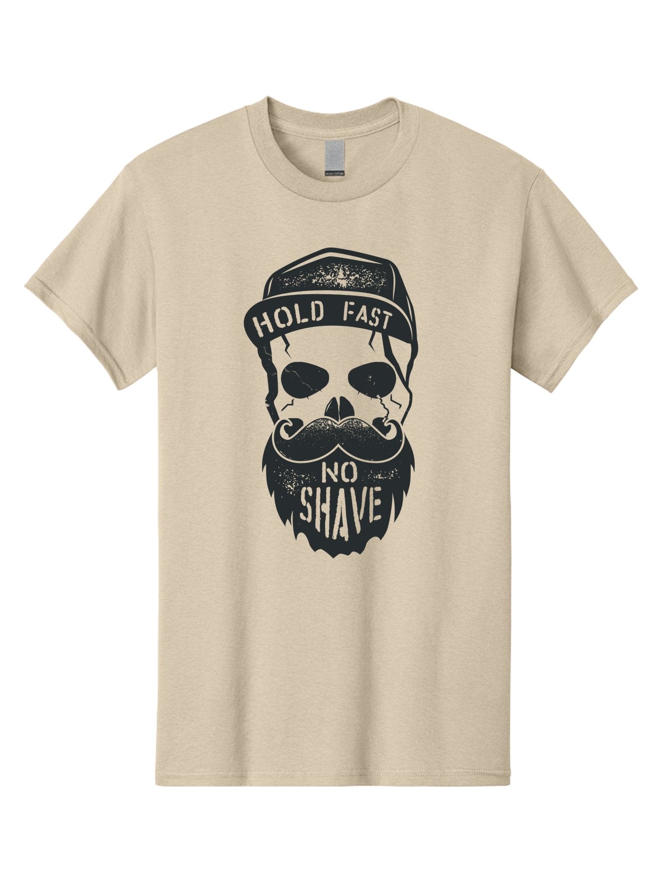 Hold-Fast-No-Shave Men'S Graphic Tee, 100% Cotton, Comfortable Casual Summer Wear, Machine Washable, Skull With Beard And Mustache, No Shave Movement, Hold Fast, Grunge Style, Tattoo Art, Skull Illustration, Beard And Mustache Illustration, Aab939 13