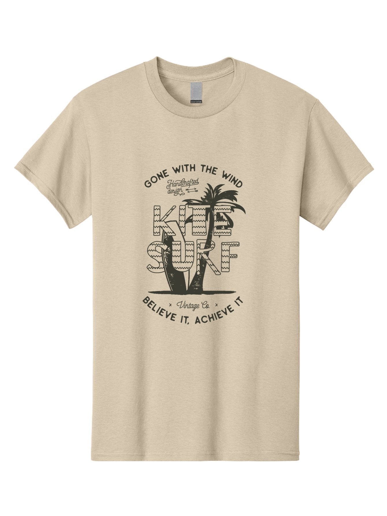 Kitesurf Men'S Graphic Tee, 100% Cotton, Comfortable Casual Summer Wear, Machine Washable, Kite Surfing, Water Sports, Adventure Seekers, Motivational Quotes, Inspirational Phrases, Gone With The Wind, Believe It Achieve It, Aab940 15