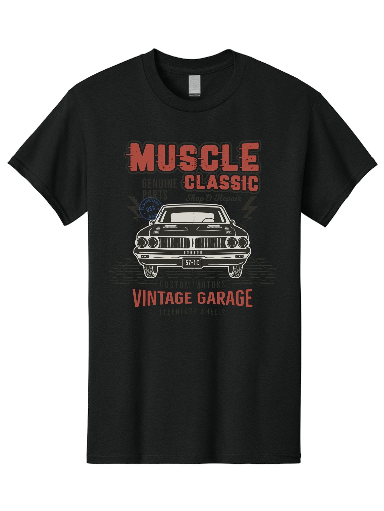 Muscle-Classic-1 Men'S Graphic Tee, 100% Cotton, Comfortable Casual Summer Wear, Machine Washable, Vintage Car, Classic Muscle Car, Custom Motors, Genuine Parts, Shop & Repair, Vintage Garage, Legendary Wheels, Usa Made, Automotive Restoration Aab941 10